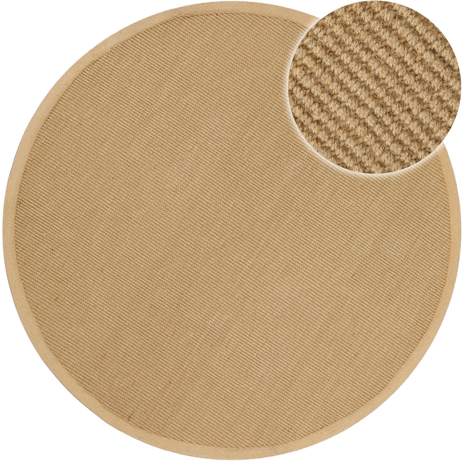 OTTO home Teppich "Liora" rund 5 Höhe Flachgewebe, Jute in Sisal Optik, Ess günstig online kaufen