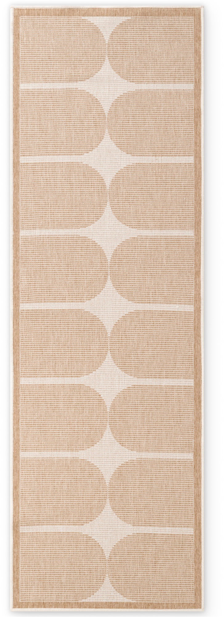 THE RUGS Reversible Weatherproof Indoor Outdoor Rug Polypropylene Durable in Beige | Size: 80cm x 250cm
