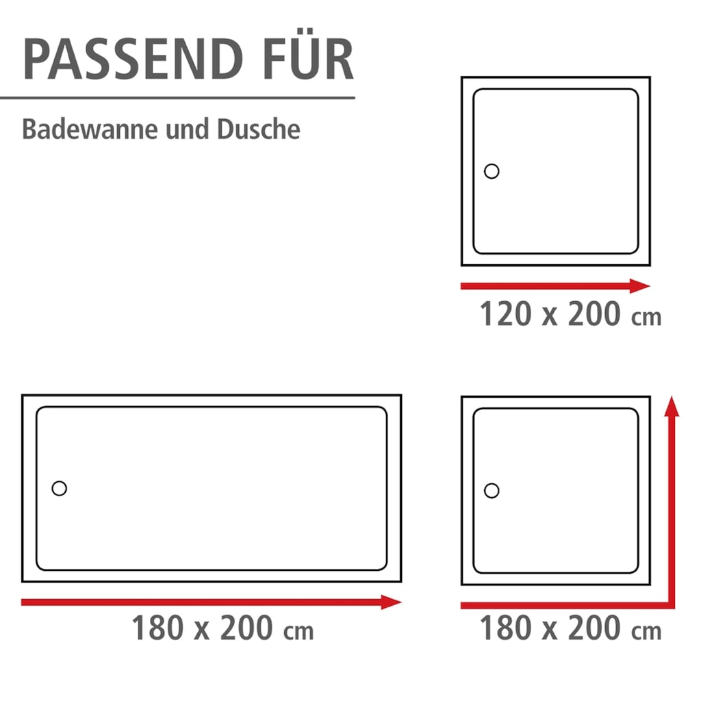 WENKO Duschvorhang »Baroque«, Höhe 200 cm, waschbar