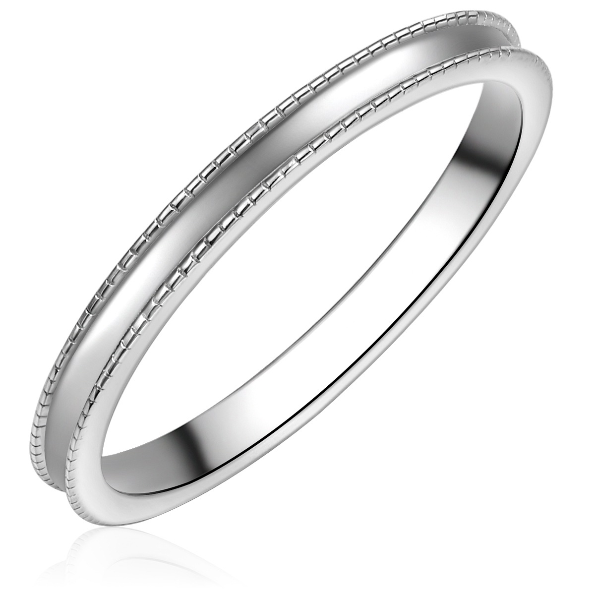 GLANZSTÜCKE MÜNCHEN GSM1159 Band Ring Silver Size 52 2