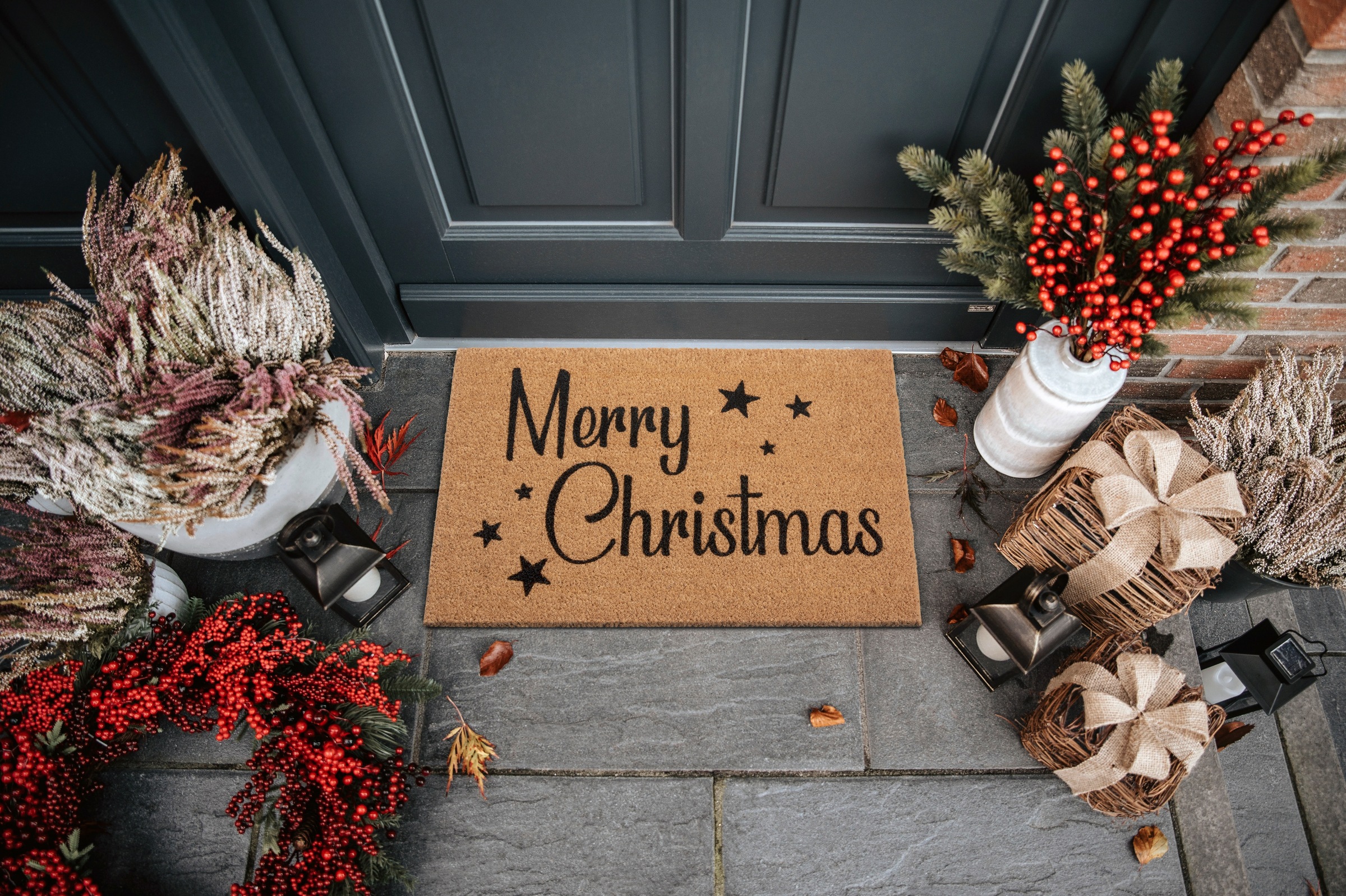 HANSE Home Fußmatte »Kokos Christmas Stars, Türmatte«, rechteckig, 15 mm Höhe, Weihnachten, Schmutzfangmatte, Outdoor, Rutschfest, Innen, Kokosmatte
