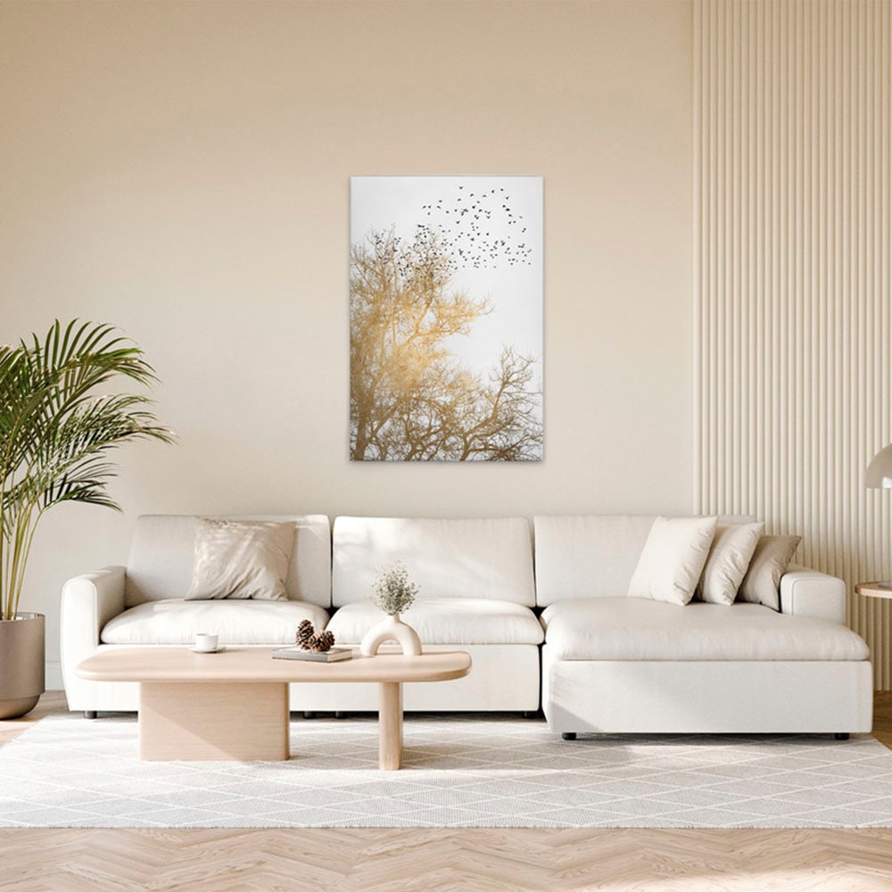 A.S. Création Leinwandbild "Golden Skies - Wandbild Creme Gold Keilrahmen K günstig online kaufen