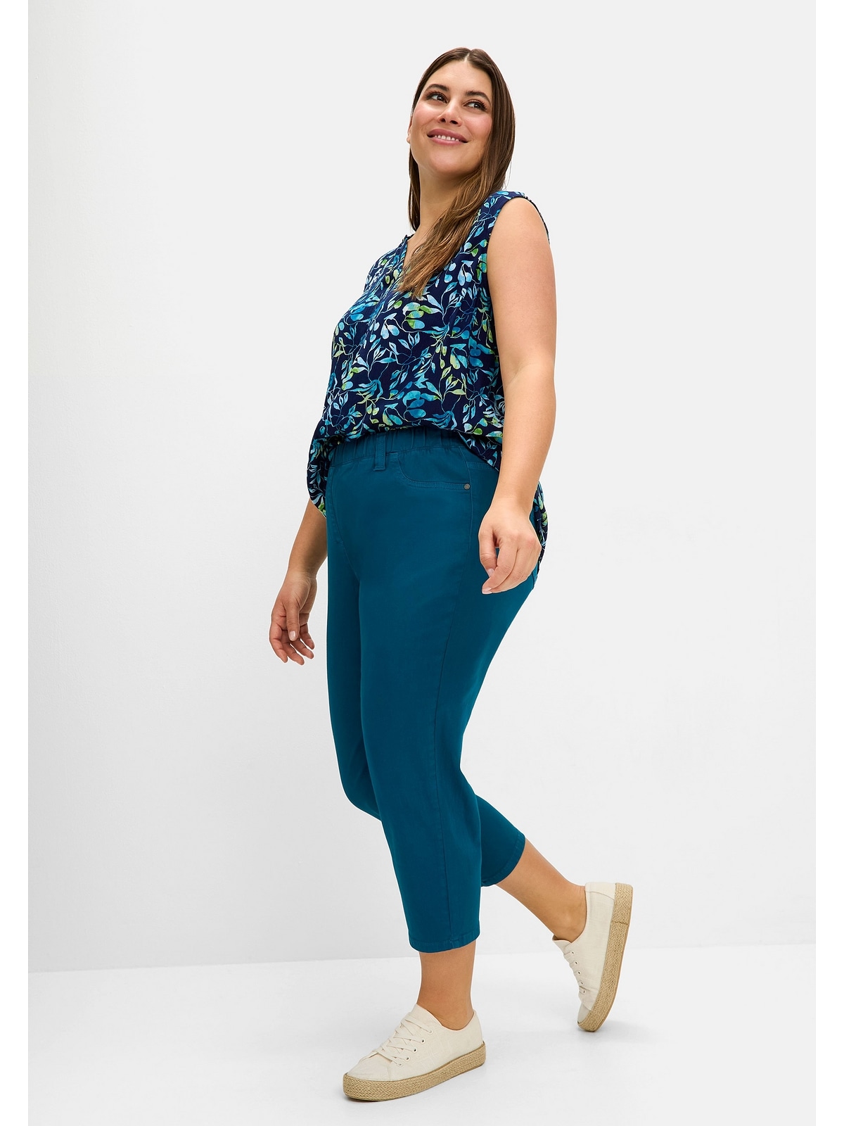 Sheego 7/8-Hose "Große Größen", mit Gummibund, aus elastischem Twill günstig online kaufen