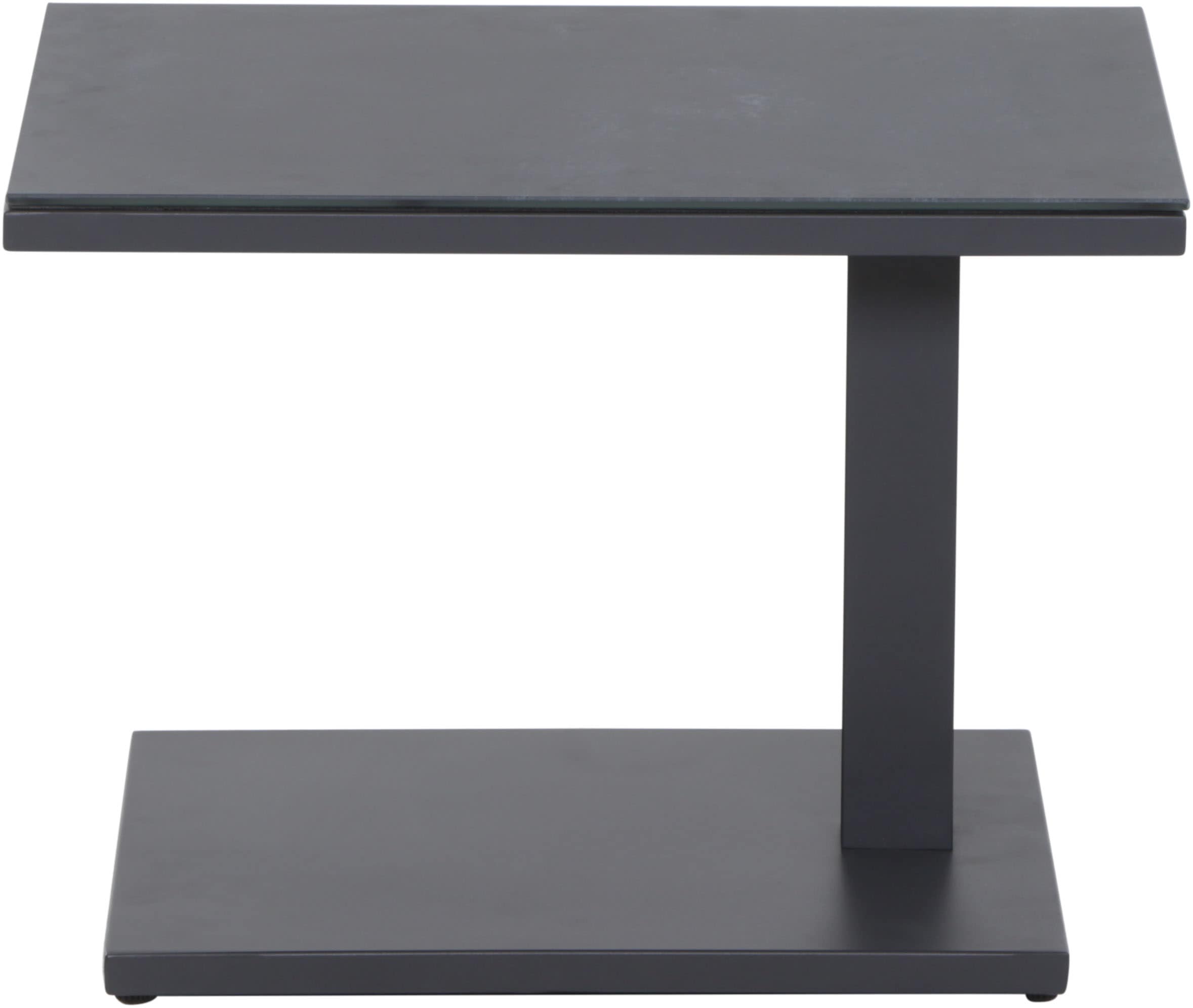 Siena Garden Gartentisch »TORENO Lift-Beistelltisch 60x40cm« Aluminiumgestell matt anthrazit, Tischplatte aus Glas in dark concrete