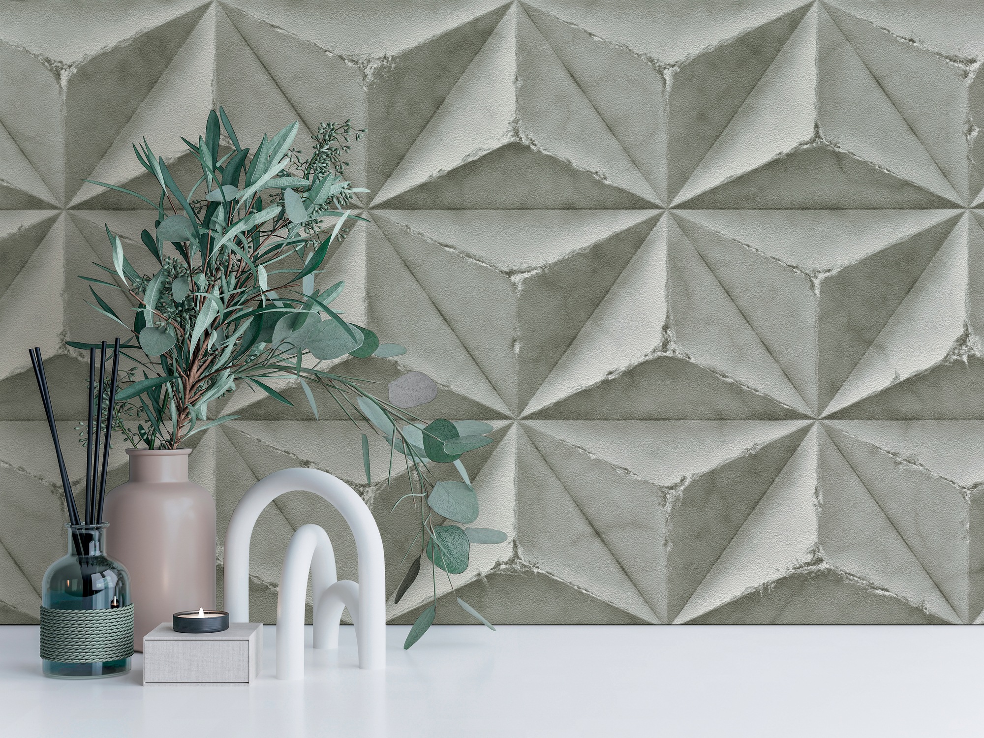 A.S. Création Vliestapete »PintWalls II Beton-Optik Tapete Mustertapete Grafik 3D«, matt, Vliestapete 3D für Schlafzimmer Küche Wohnzimmer Betonoptik Design