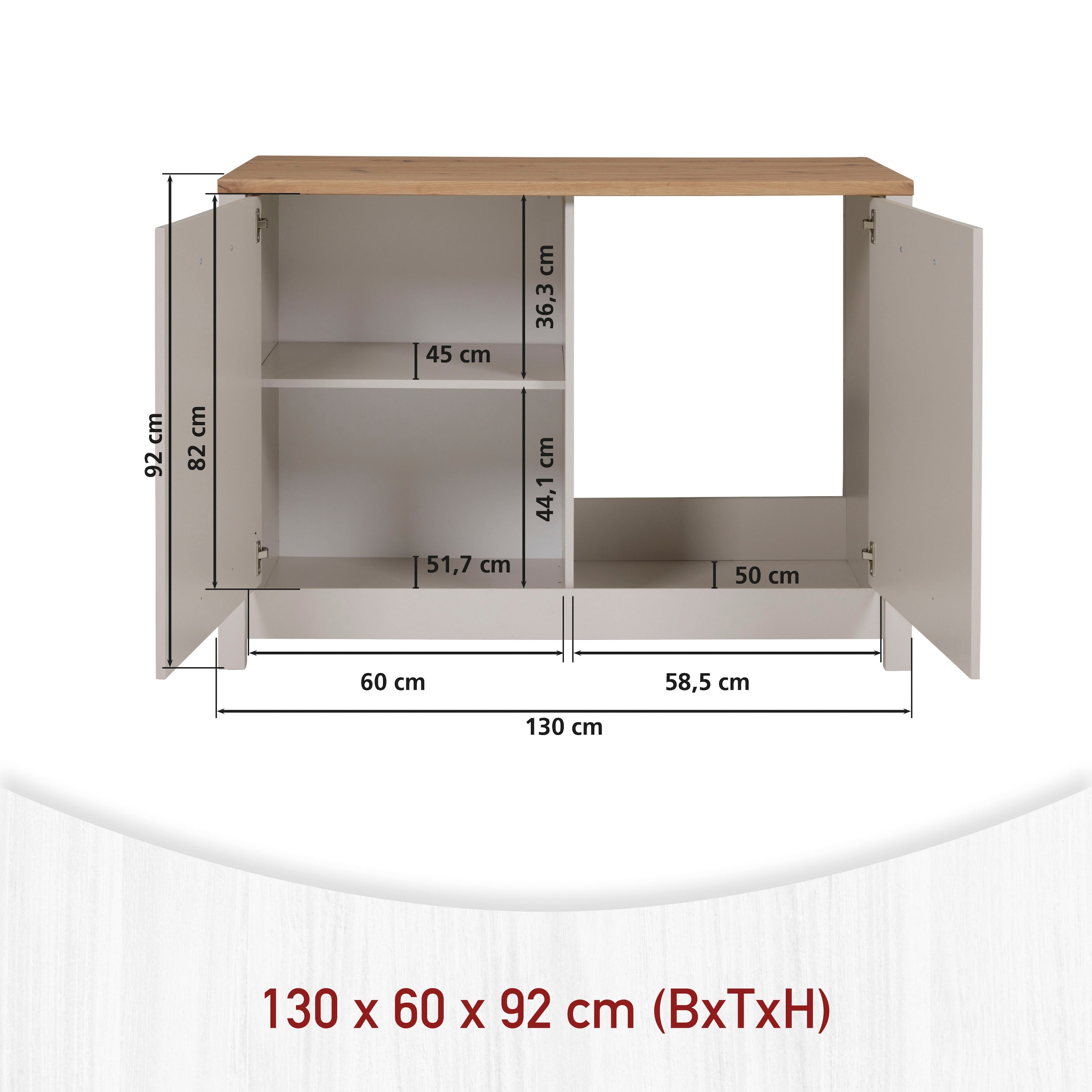 Inter Link Küchenzeile »Pienza, Einbauküche, Küchenblock, Küchenmodul, Kompaktküche« Ohne E-Geräte für Spülmaschine Backofen Kühlschrank B: 200 cm
