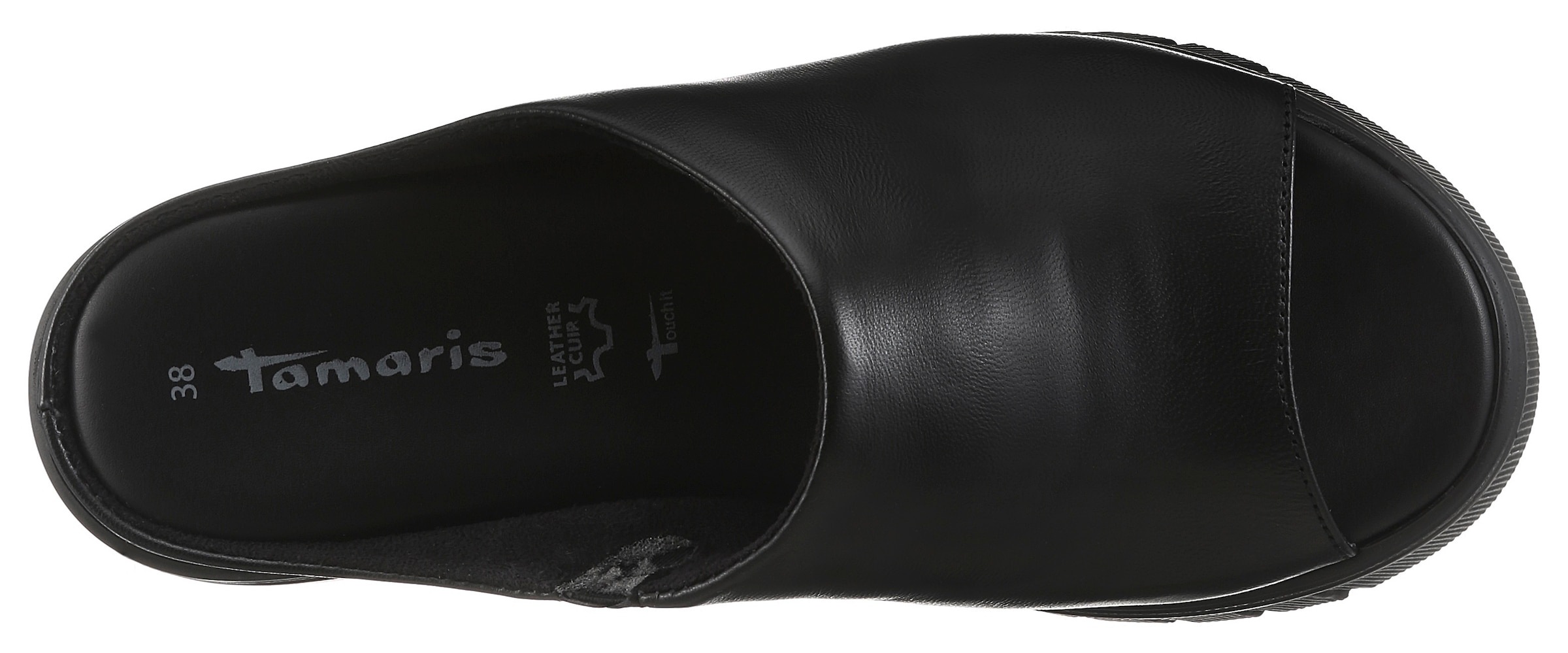 Tamaris Pantolette  Keilabsatz, Sommerschuh, Schupfschuh mit markantem Plateau