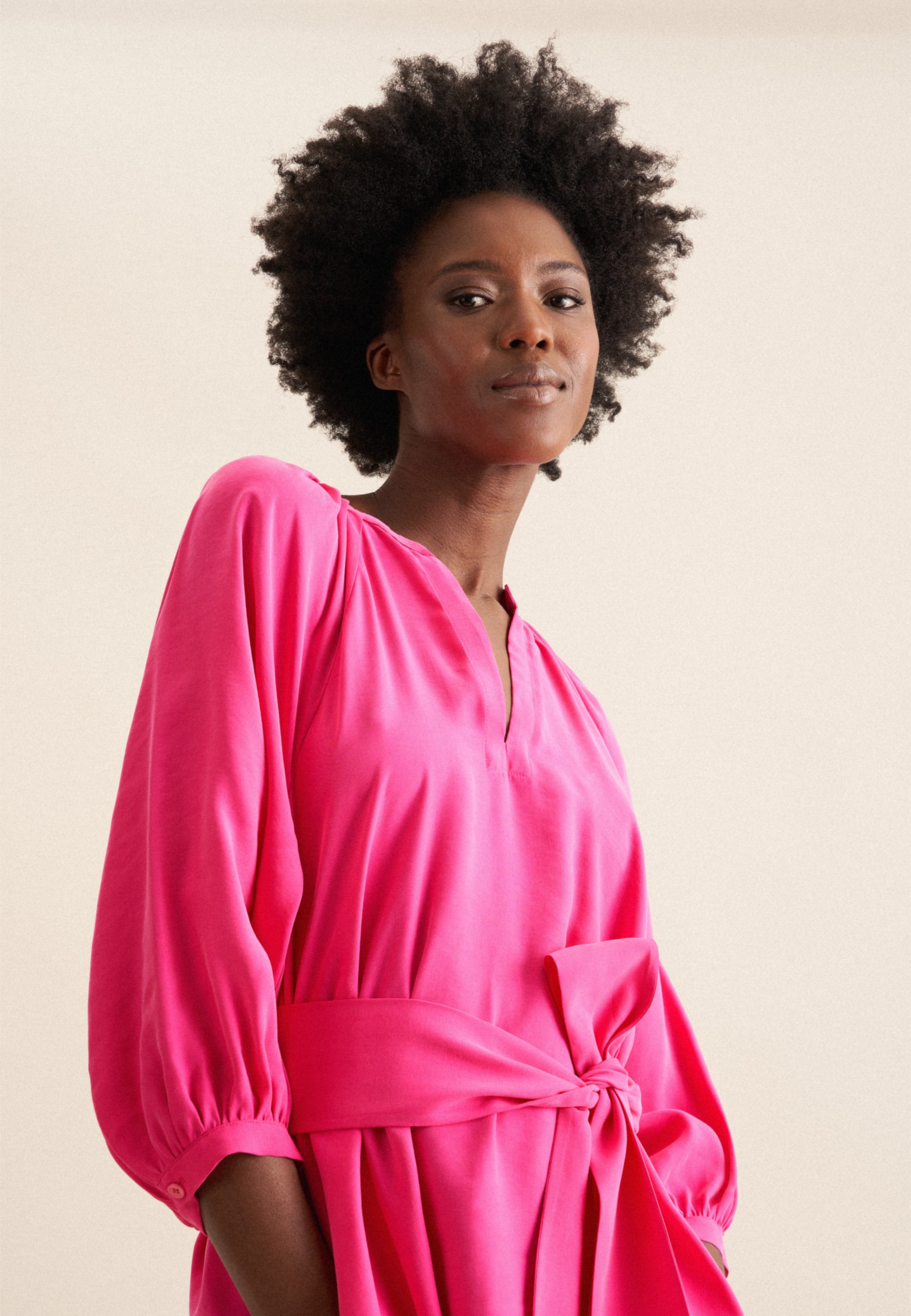 Thumbnail - seidensticker Sommerkleid "Schwarze Rose" 3/4 Rundhals Uni