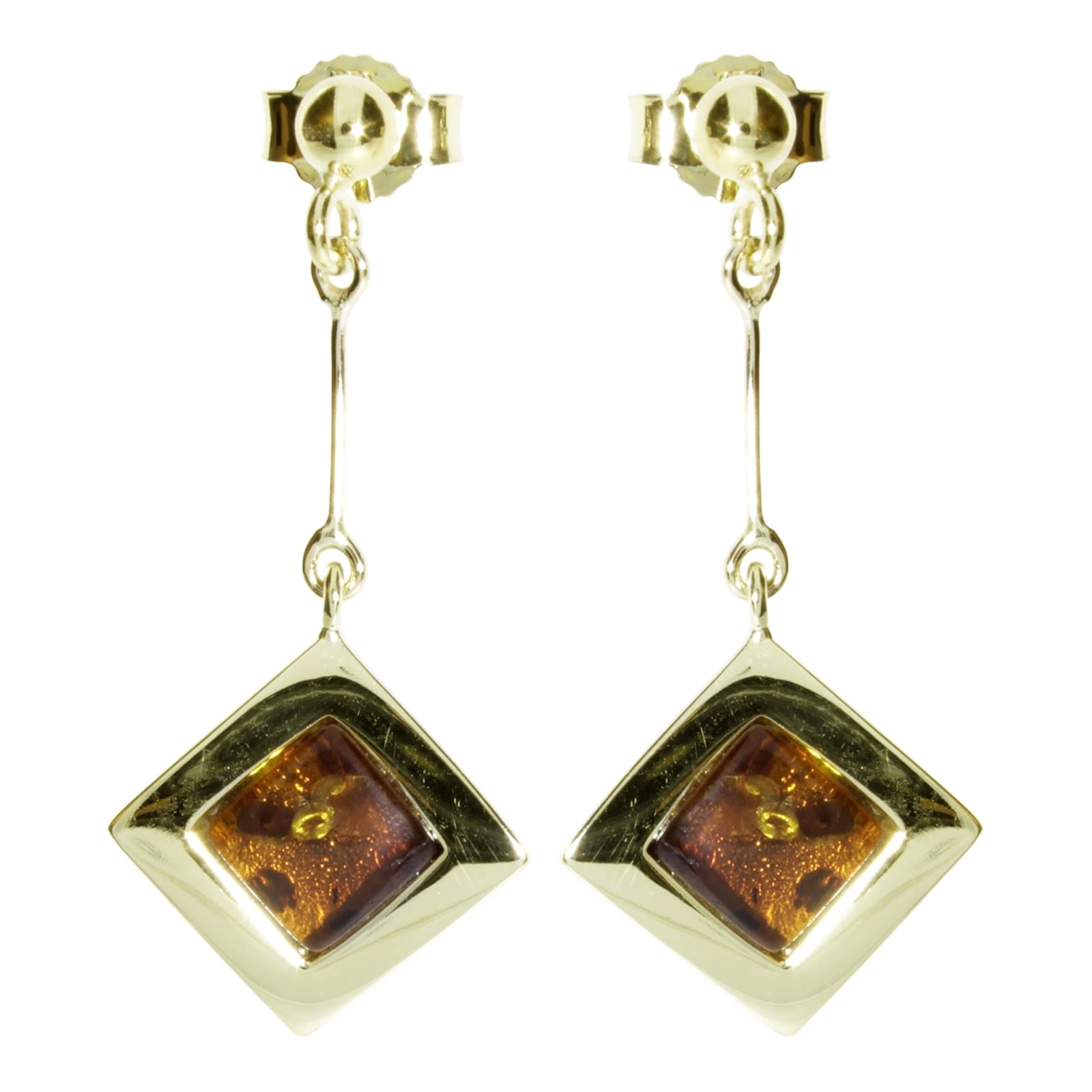 Paar Ohrhänger OSTSEE-SCHMUCK "Ostsee-Schmuck Ohrhänger Vica Ohrhänger Vica", gelb, Ohrringe, Damen, 34 x 14, Gelbgold 333