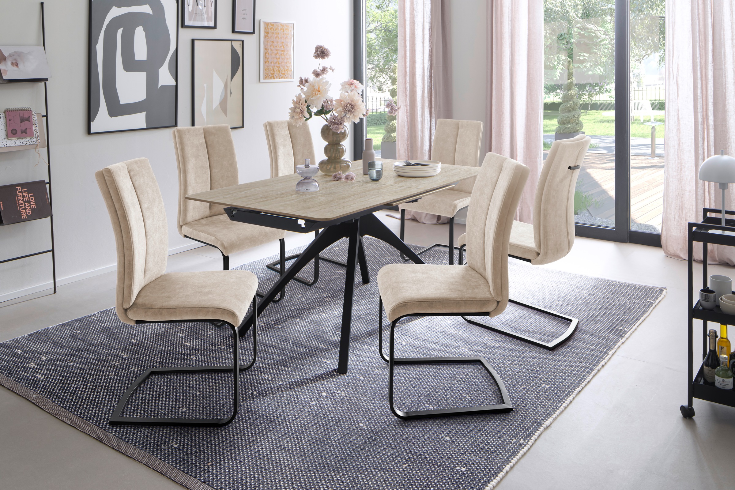 MCA furniture Esstisch "CERRITO Auszugtisch 160-220 cm - marmoriert" 1 Stk. günstig online kaufen