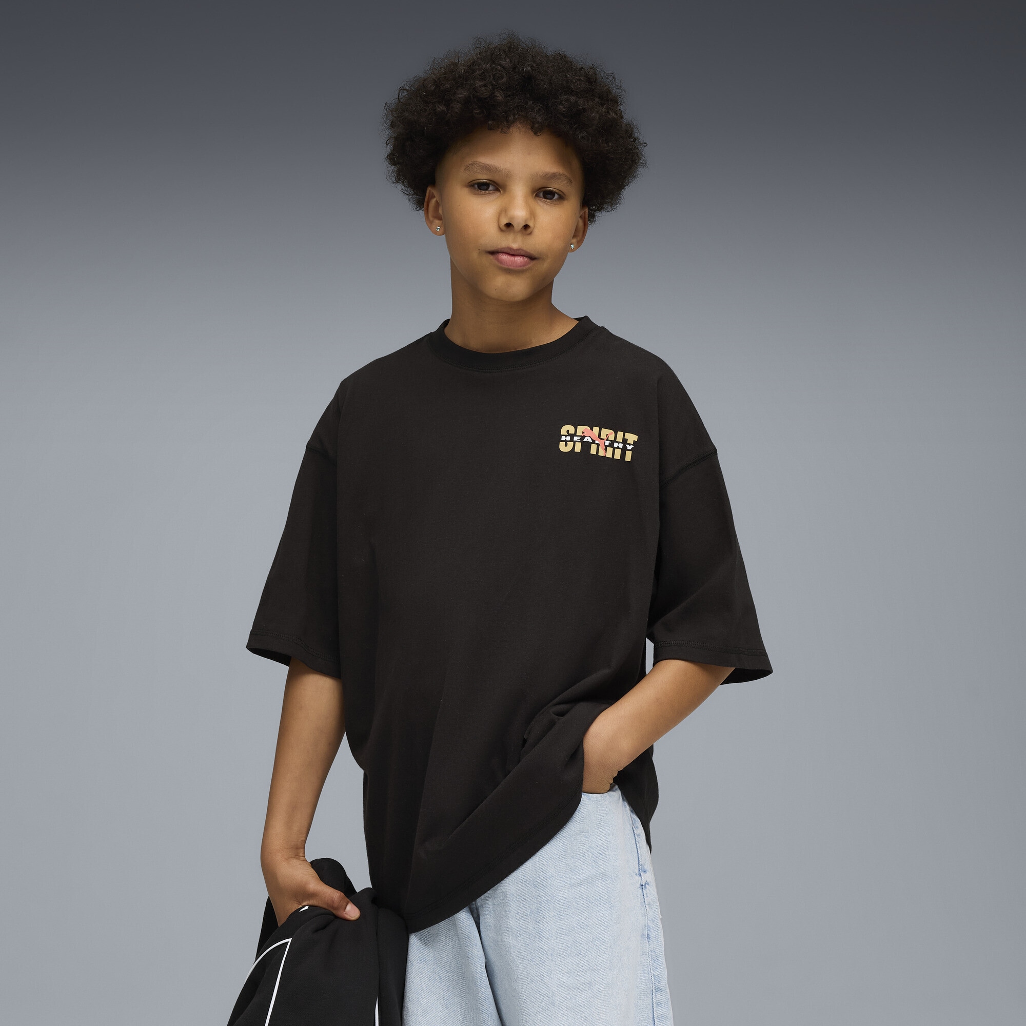 PUMA T-Shirt »Wardrobe Essentials Go Together Oversized Graphic T-Shirt Jungen«