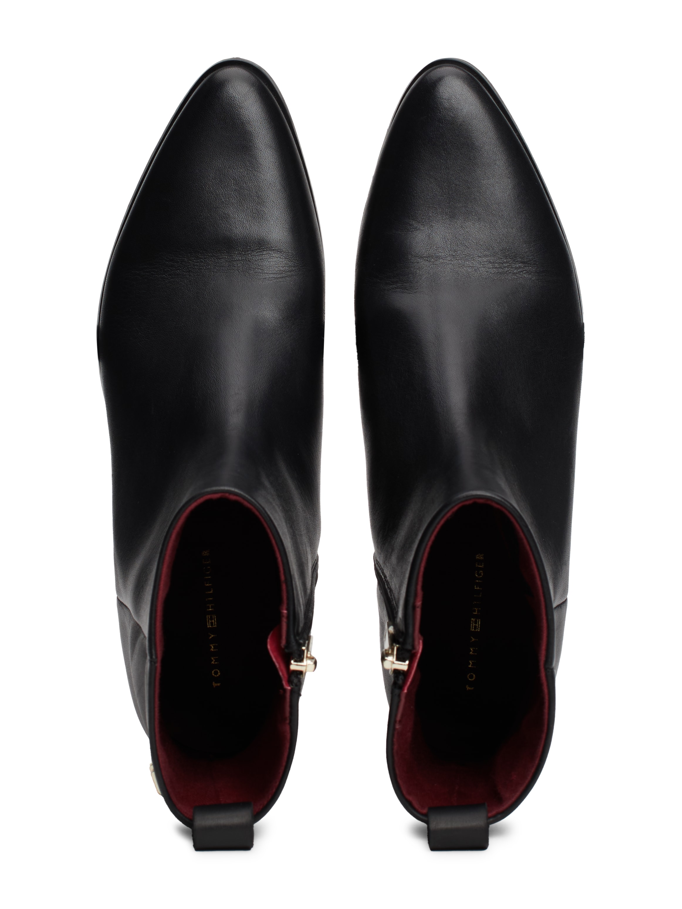 Tommy Hilfiger Stiefelette »LOW COWBOY FLAT LEATHER«, Basic, Blockabsatz, Businesschuh in schmaler Form
