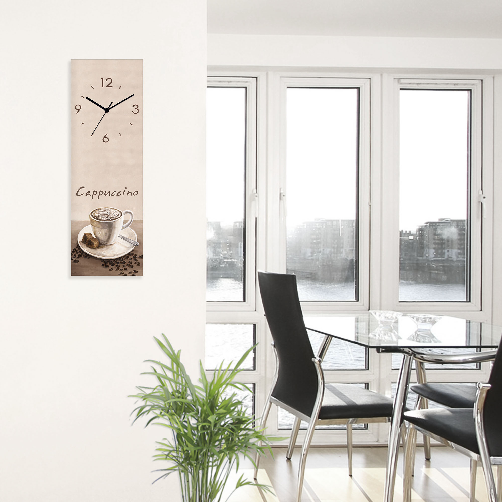 Thumbnail - Artland Wanduhr "Cappuccino - Kaffee" wahlweise mit Quarz- oder Funkuhrwerk, lautlos ohne Tickgeräusche