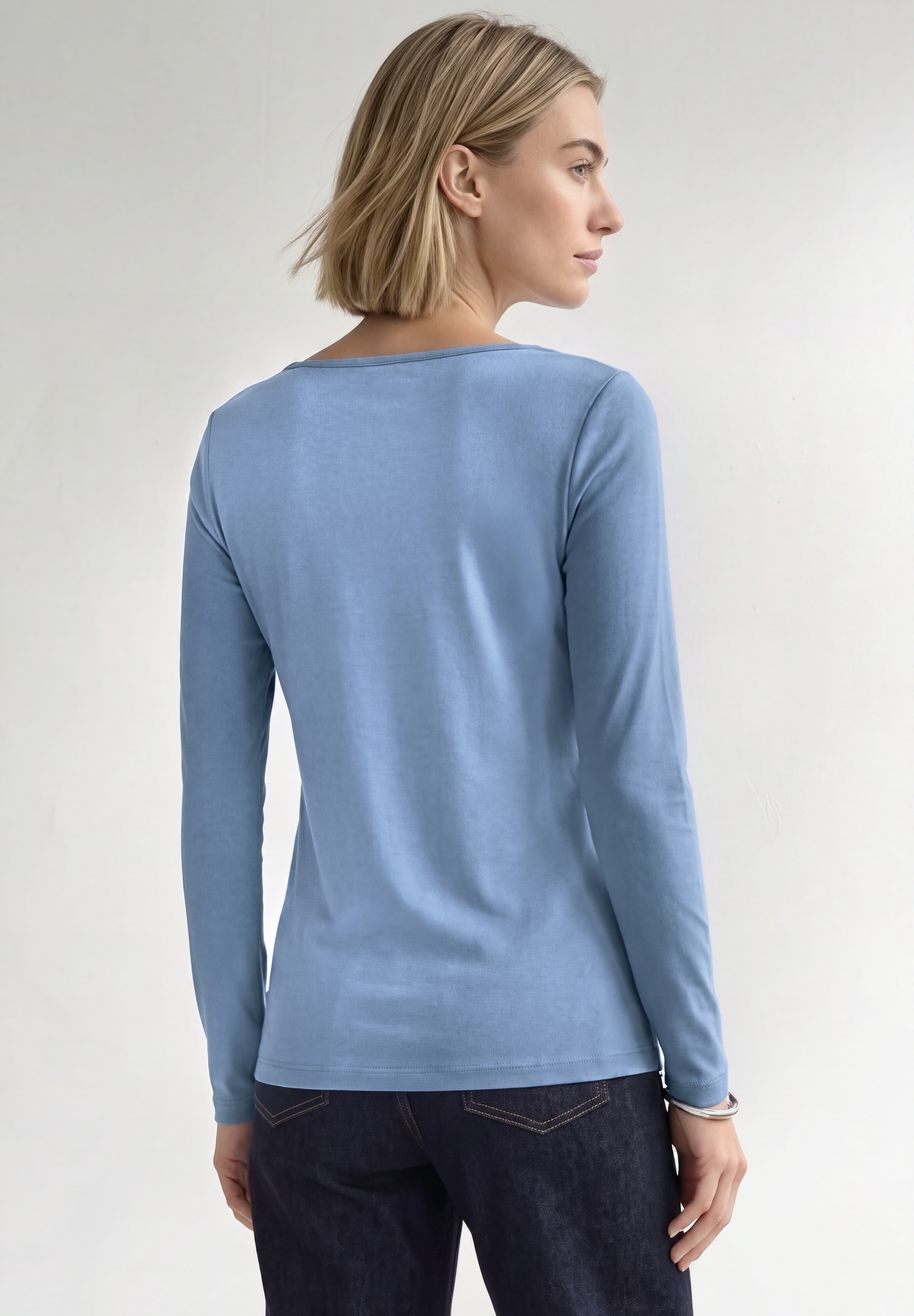 STREET ONE Langarmshirt mit U-Boot-Ausschnitt