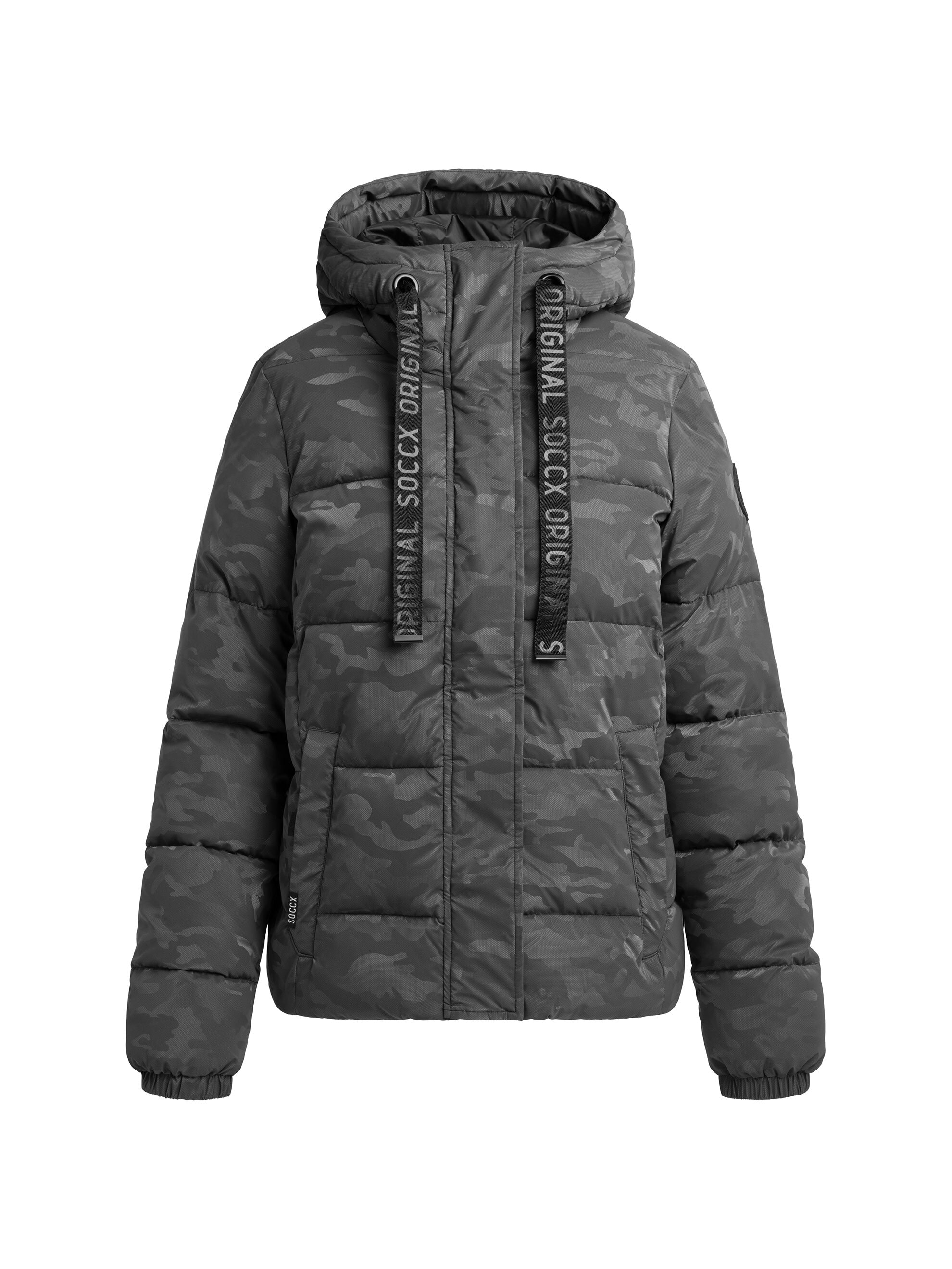 SOCCX Winterjacke mit Kapuze mit Reißverschluss an den Einschubtaschen