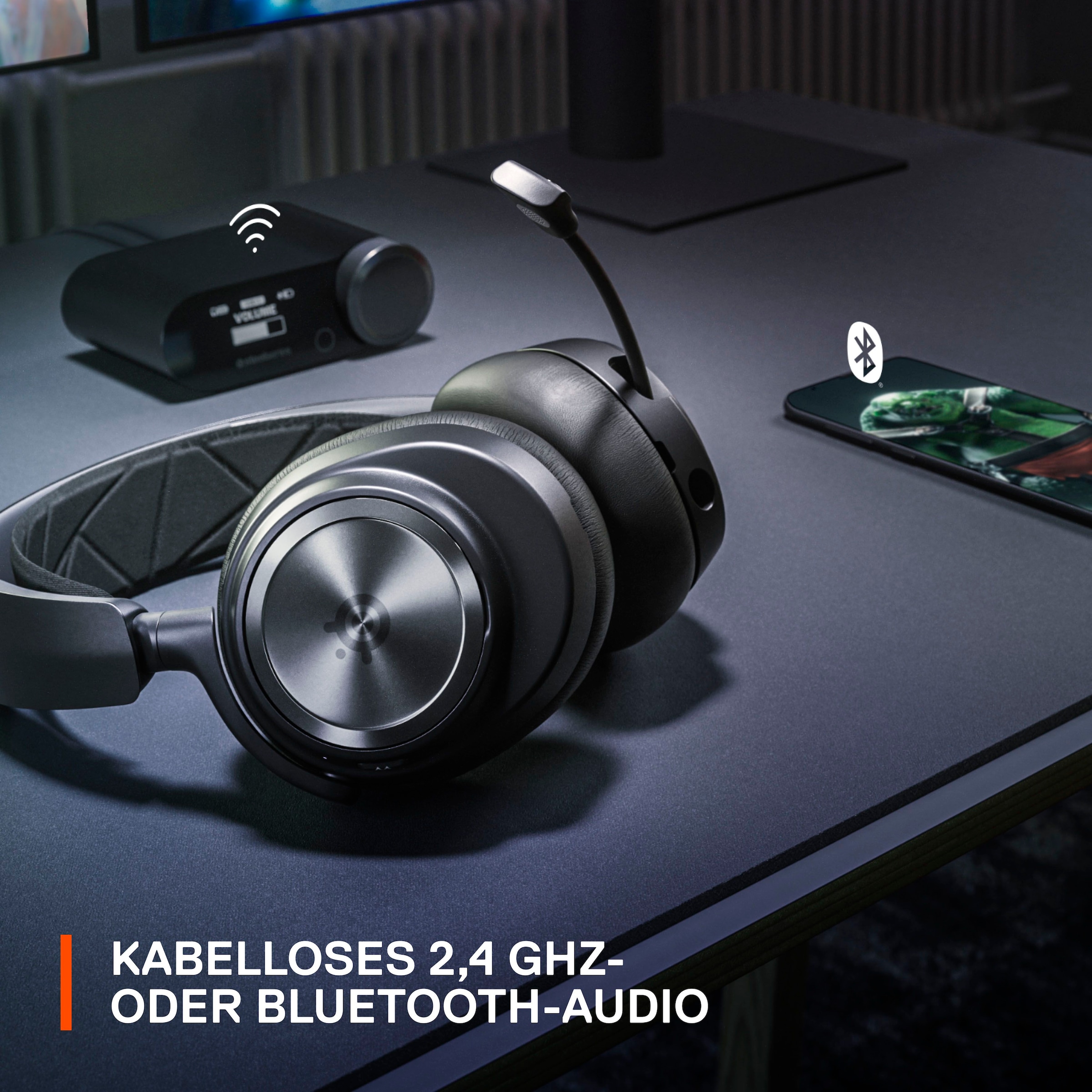 SteelSeries Gaming-Headset »Arctis Nova Pro Wireless«, Bluetooth-Wireless, Mikrofon abnehmbar-Noise-Cancelling