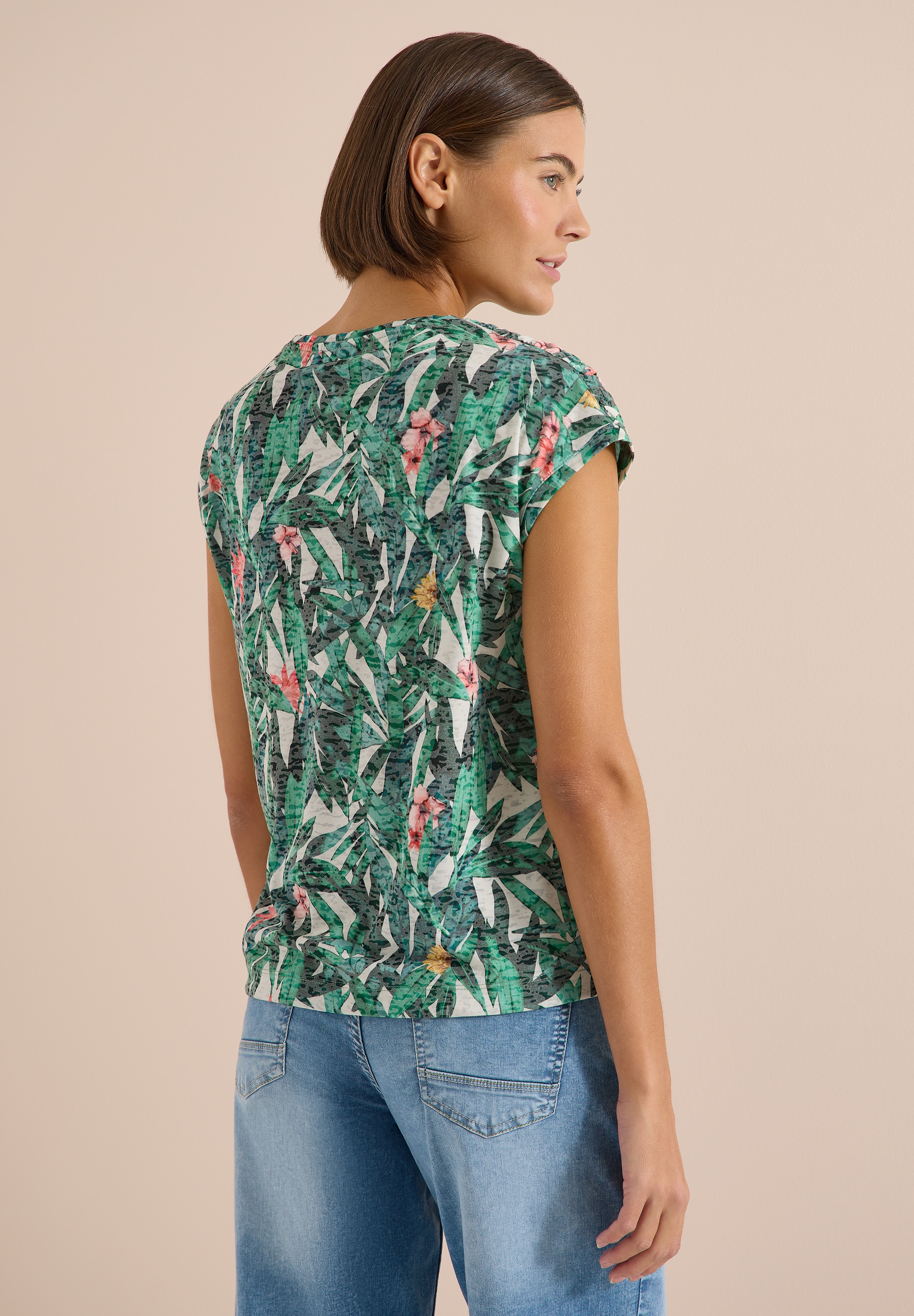 Cecil Print-Shirt mit Tunnelzug am Saum