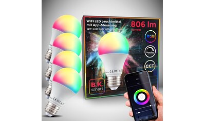 B.K.Licht LED-Leuchtmittel, E27, 4 St., Farbwechsler, Smart Home LED-Lampe RGB WiFi... kaufen
