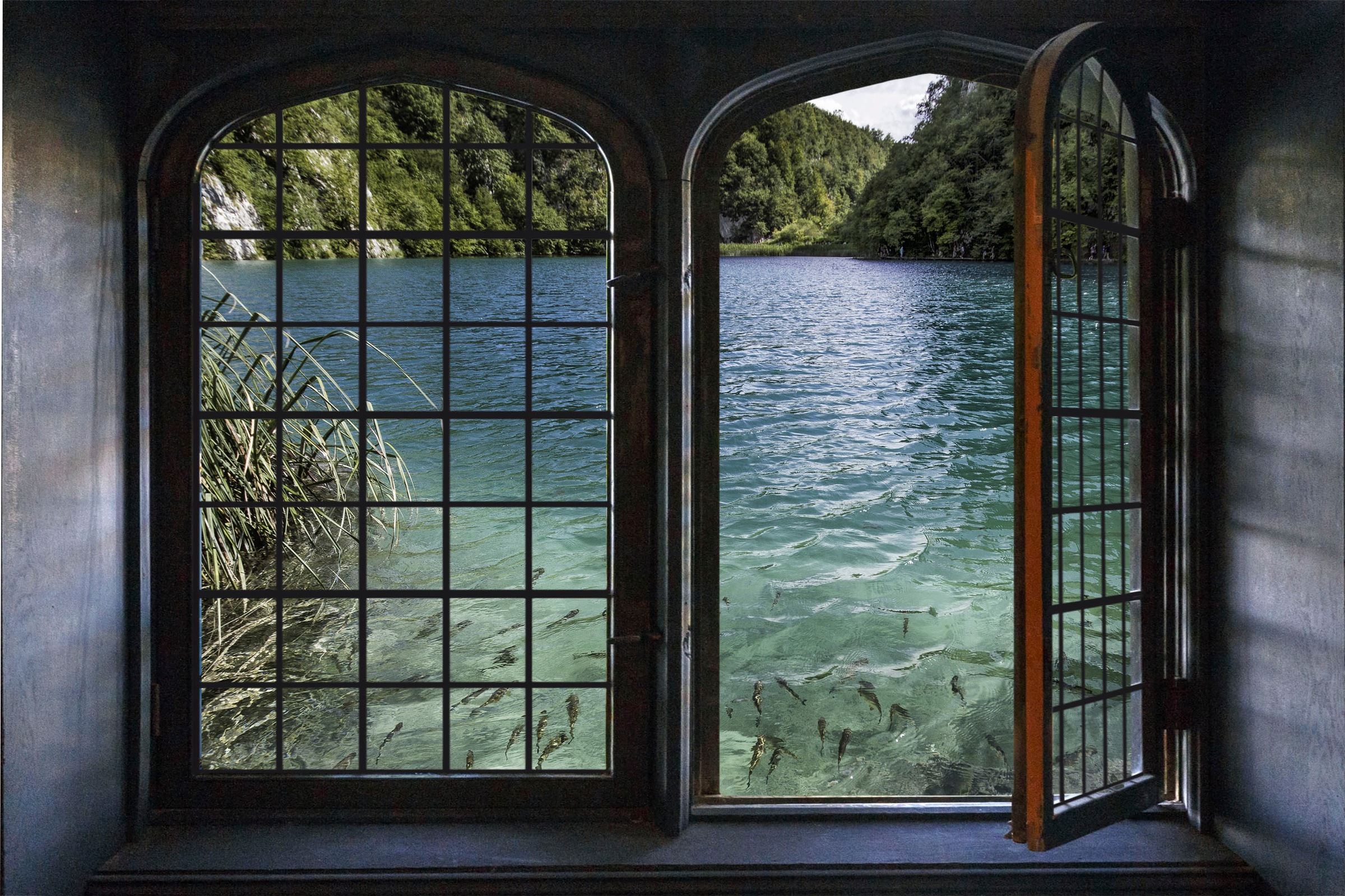 queence Wandsticker »Wasser« Wandsticker, Wandbild, selbstklebend, 3D, Fenster