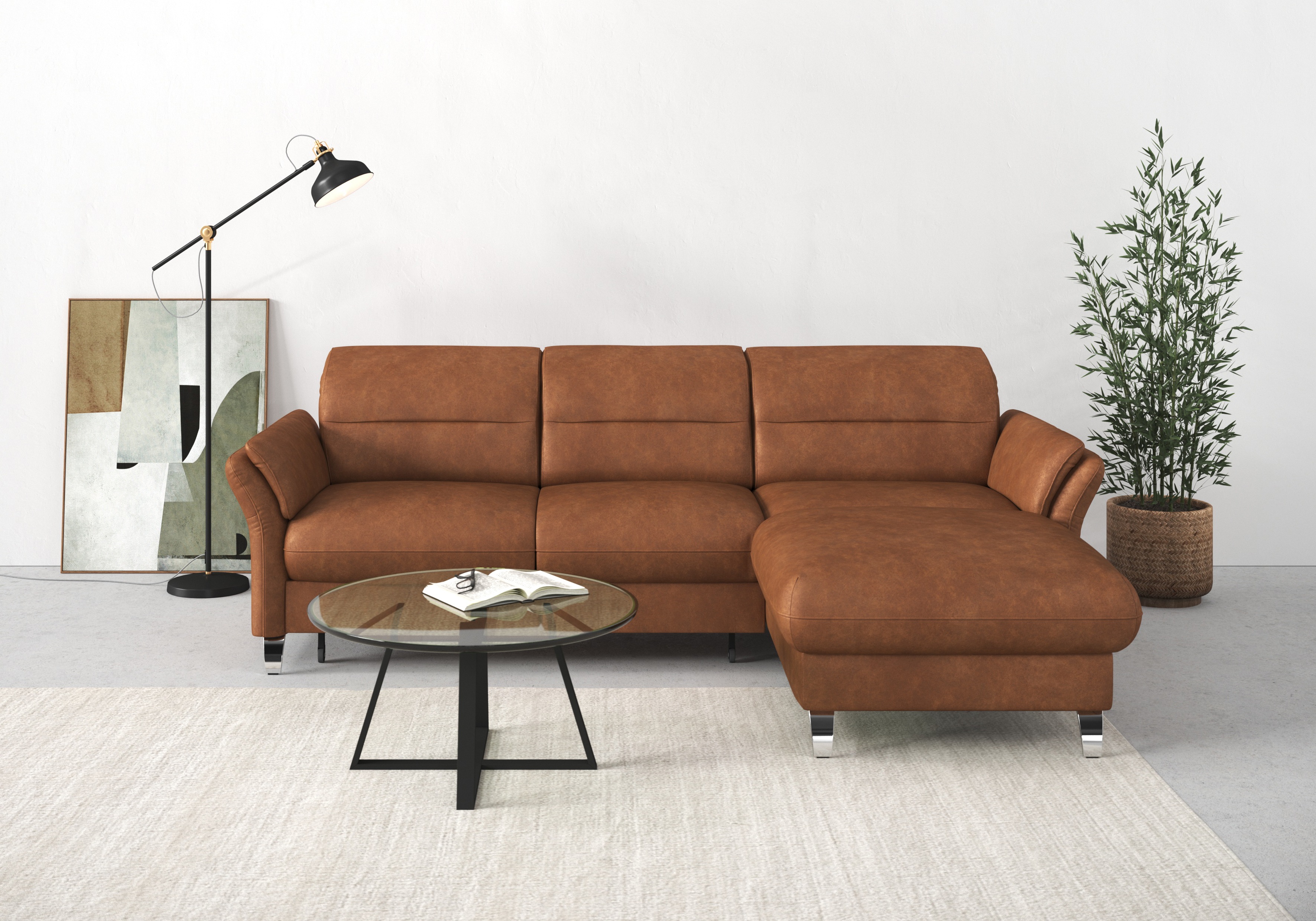 Thumbnail - sit&more Ecksofa "Grenoble L-Form mit Federkern", wahlweise mit Bettfunktion, Bettkasten, Arm- und Kopfteilverstellung