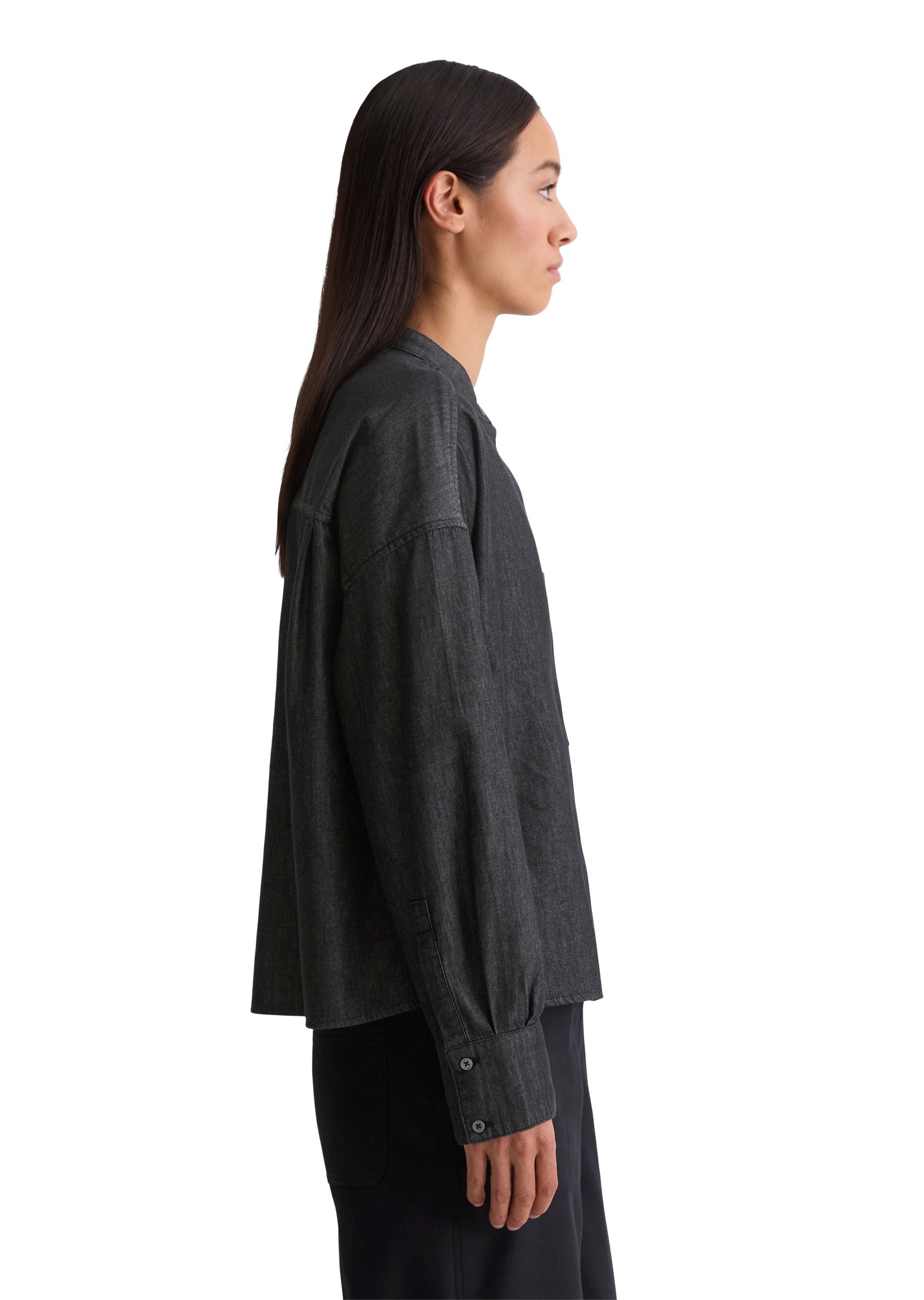 Marc OPolo Langarmbluse "aus Bio-Baumwolle in Denim-Look" günstig online kaufen