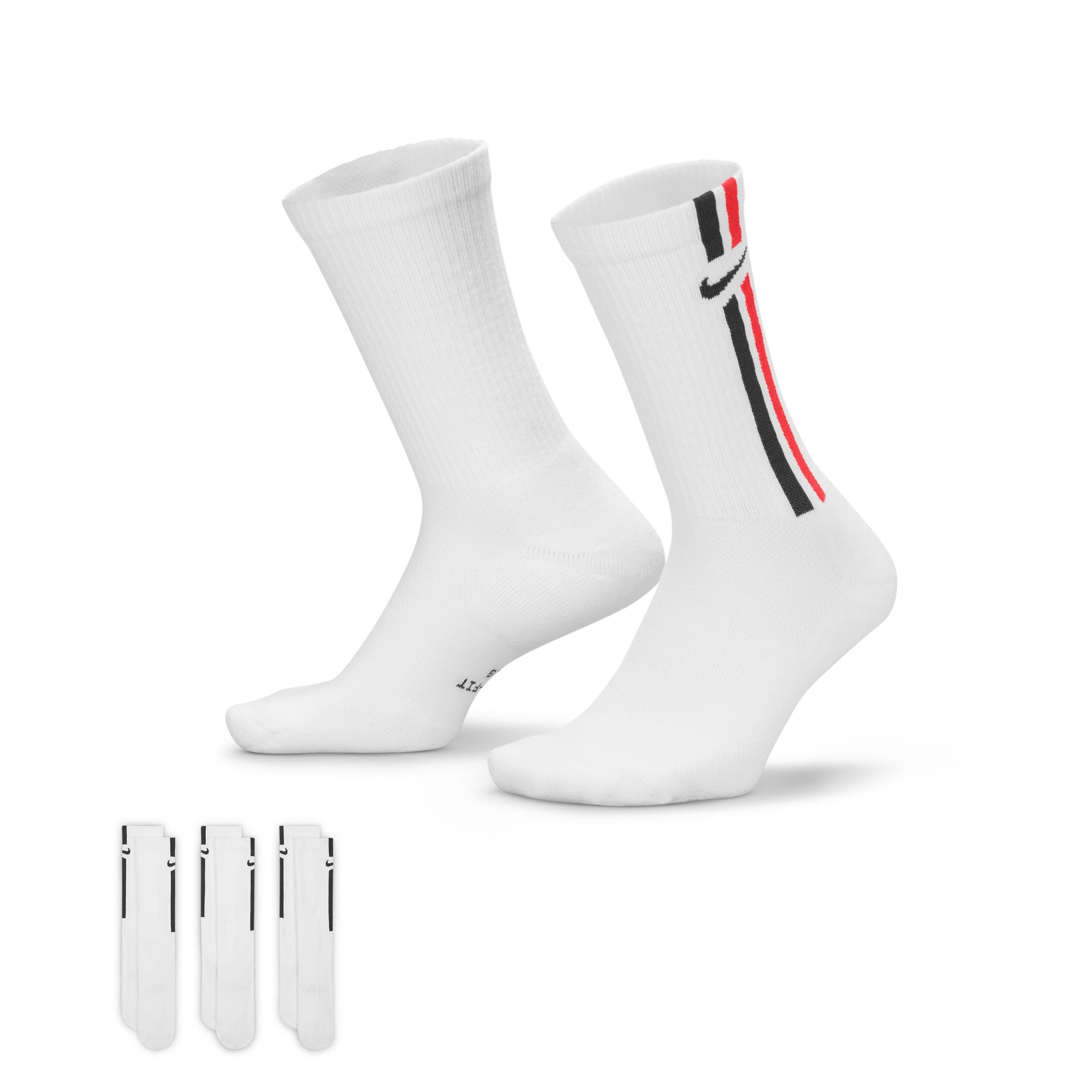 Nike Sportsocken »U NK ED ELVD CRW 3P STRIPE 144« für sportliche Aktivitäten, sportlicher Stil, angenehmes Tragegefühl