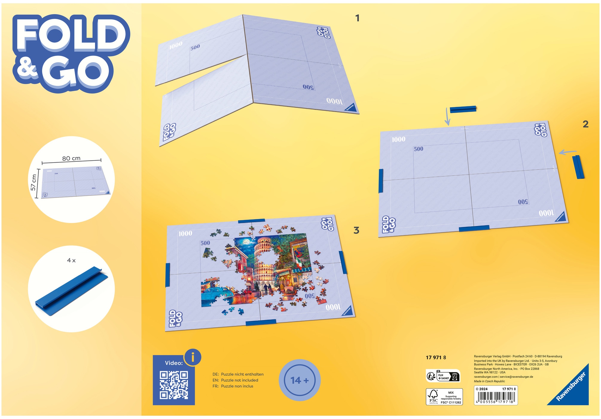 Ravensburger Puzzleunterlage »Fold & Go, Faltbare Puzzleschale« Made in Europe