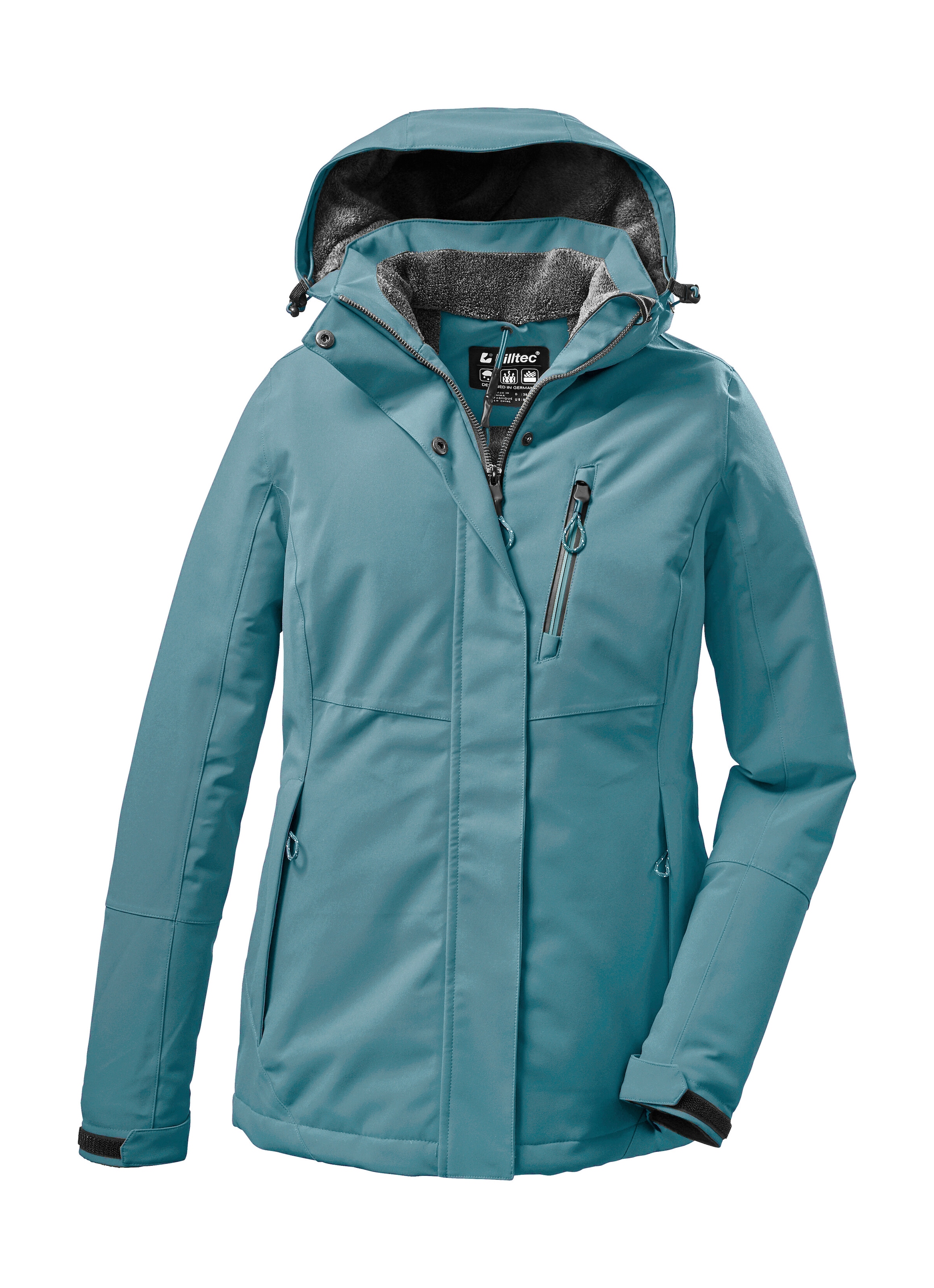 Killtec Outdoorjacke "KOW 140 WMN JCKT" Wasserdichte Damenjacke, atmungsaktiv, abnehmbare Kapuze