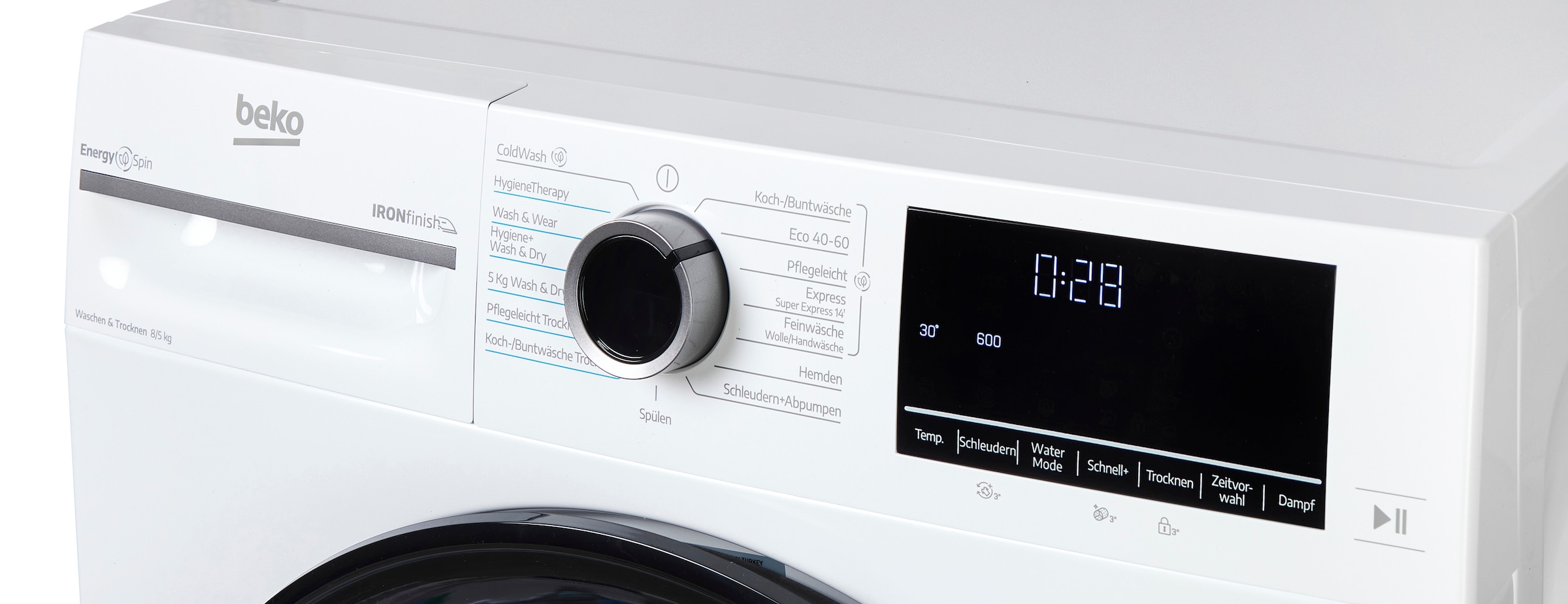 BEKO Waschtrockner »BM3DT4844W1« 8 kg /5 kg 75 dB(A) Waschen & Trocknen in einem: 8 kg / 5 kg, Dampffunktion
