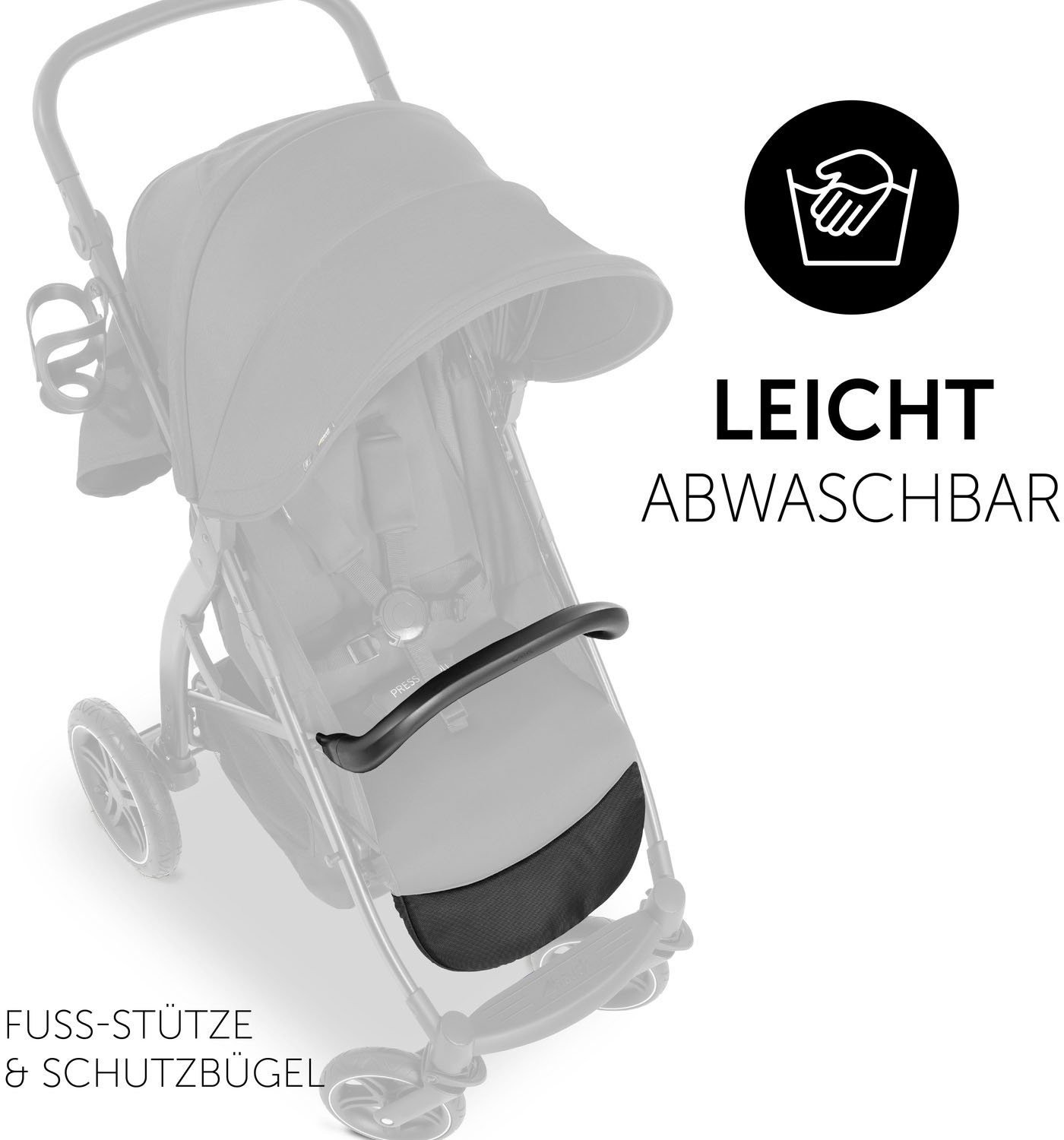 Hauck Kinder-Buggy »Rapid 4D Air, black«, mit verlängerbarem 3-Zonen Verdeck