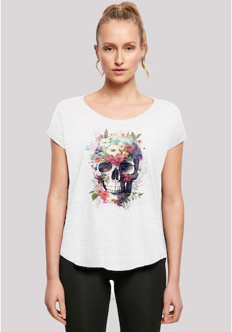 T-Shirt »Totenkopf Blumen«