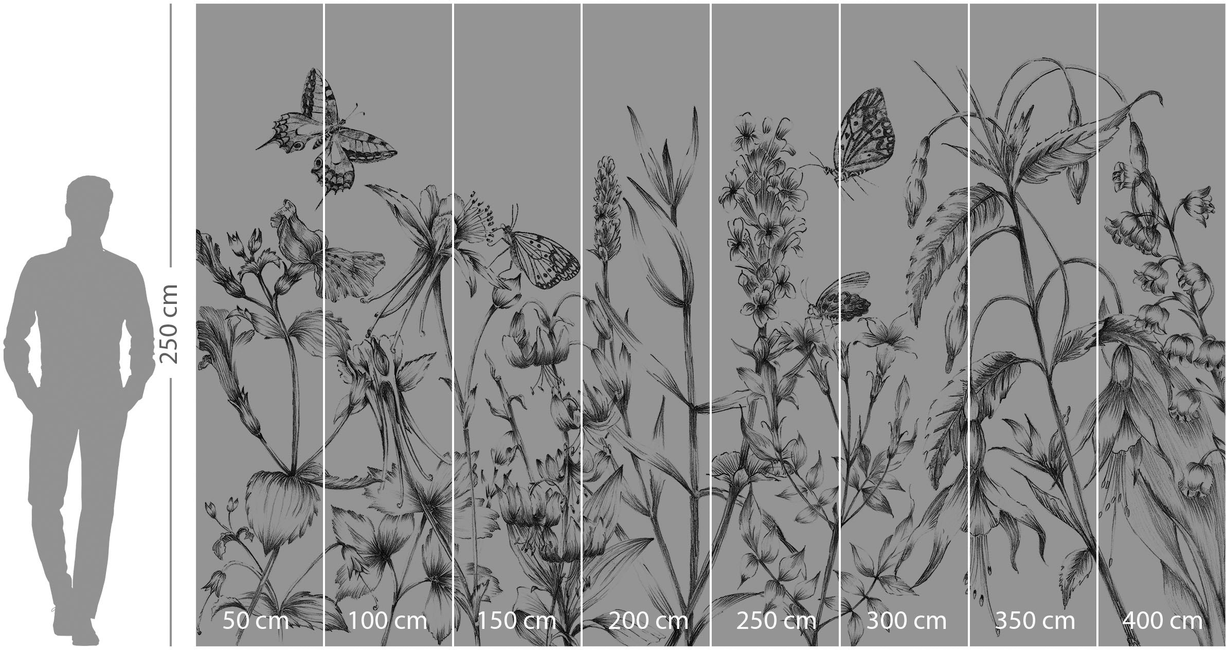Komar Vliestapete »Butterfly Field«, 400x250 cm (Breite x Höhe)