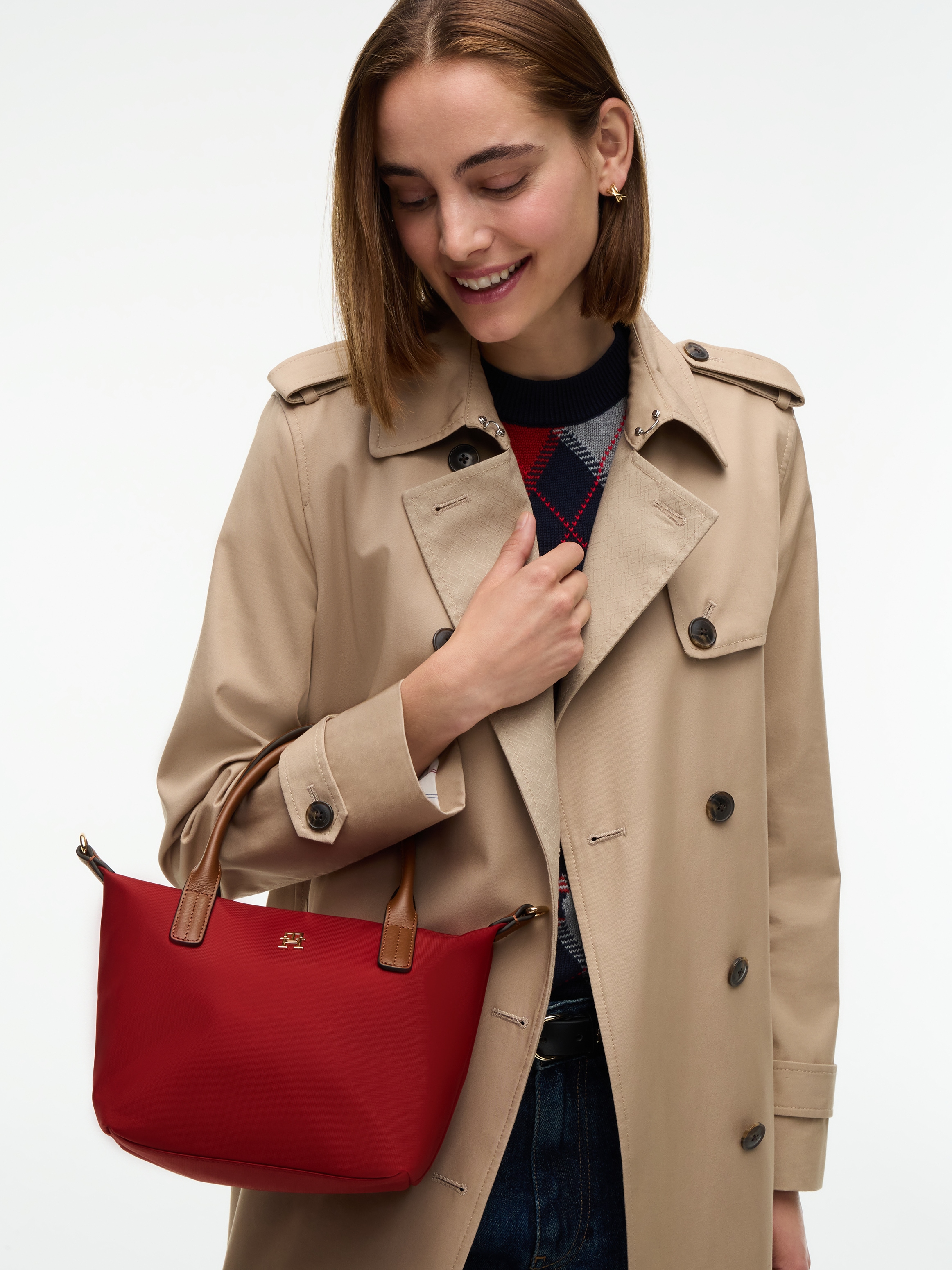 Tommy Hilfiger Tragetasche »POPETTE MINI TOTE« Damen Umhängetasche, Minibag mit abnehmbarem Umhängeriemen