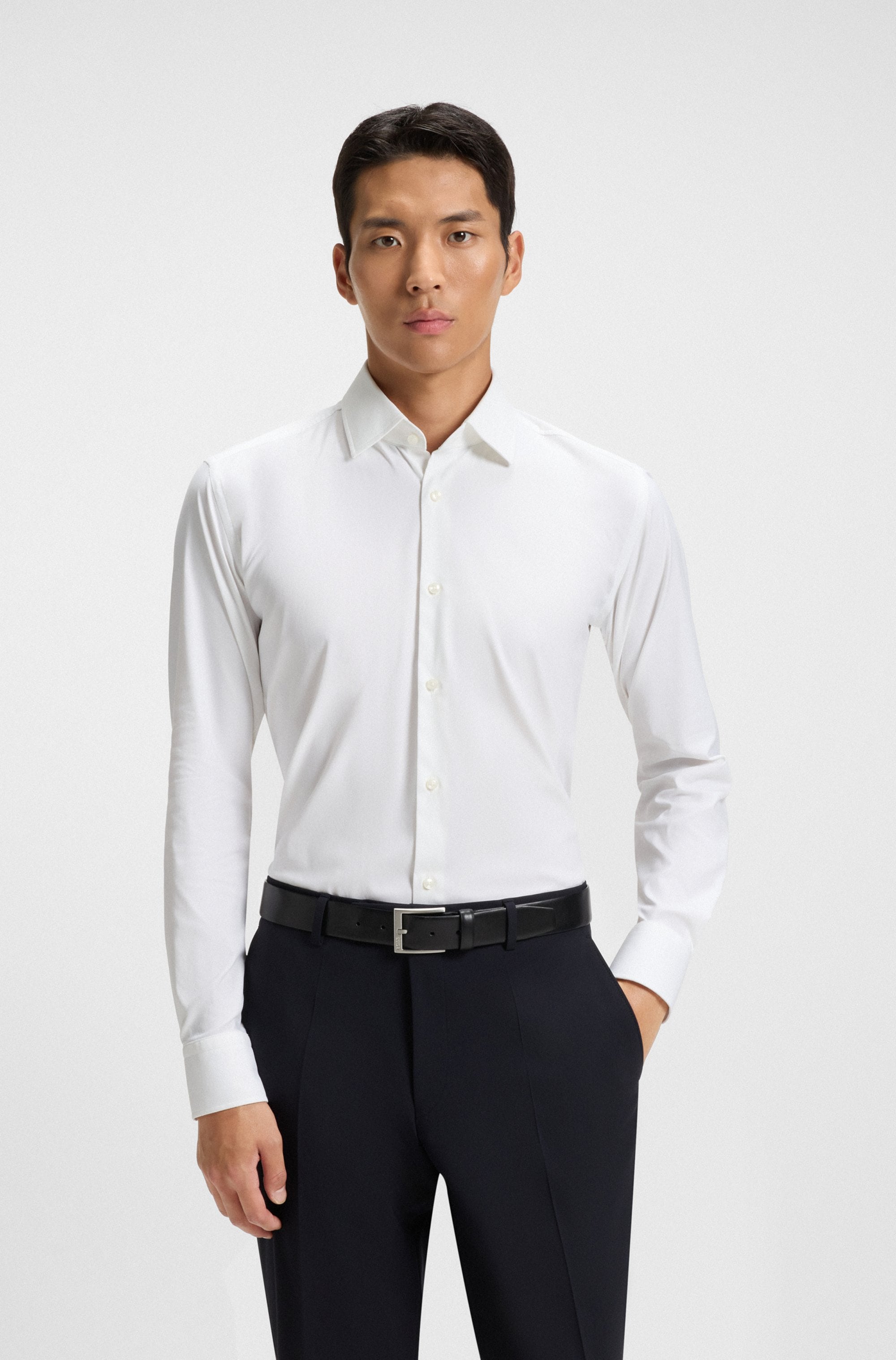 BOSS Businesshemd Slim-Fit, aus funktionalem Stretch-Twill, Kentkragen günstig online kaufen