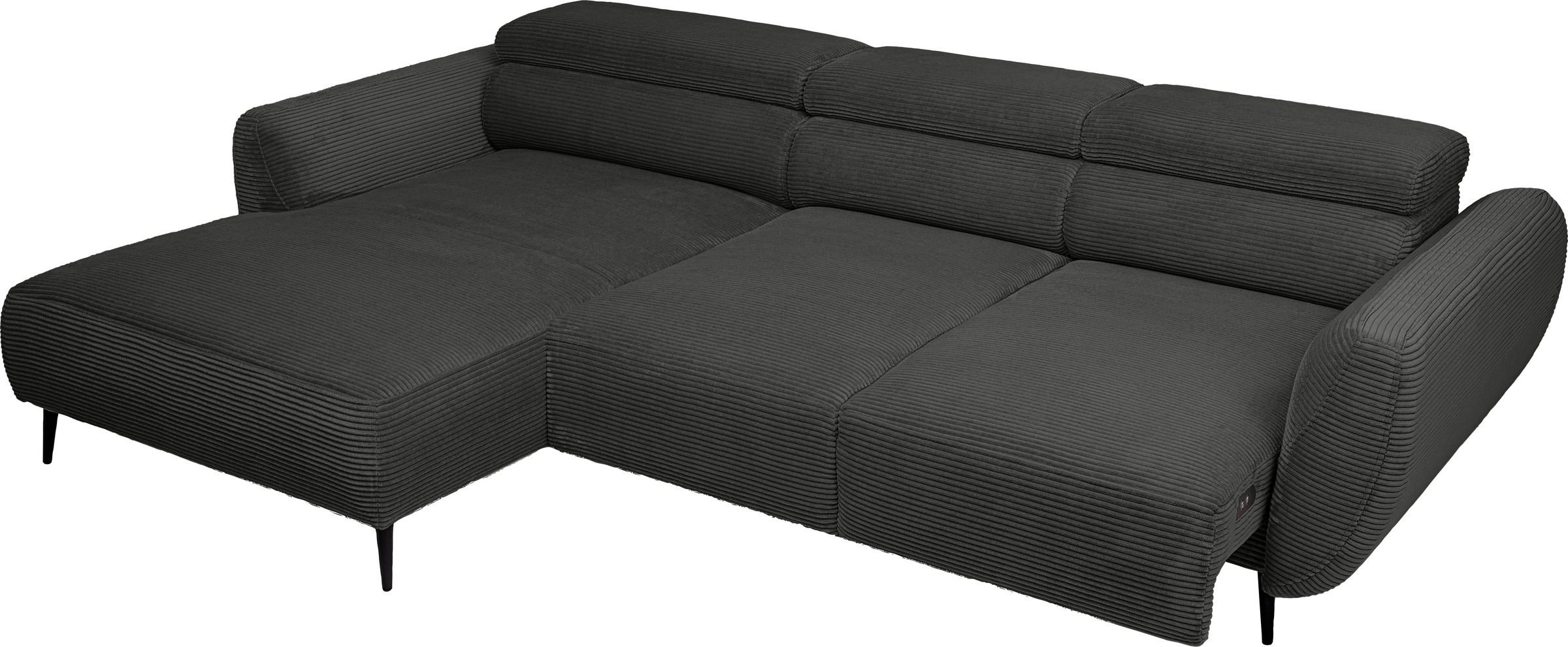 WERK2 Ecksofa »Alisson, mit elektrischer Sitztiefenverstellung, L-Form, Breite 277 cm«, Alisson – flexibler Komfort mit modernem Design und smarten Details.