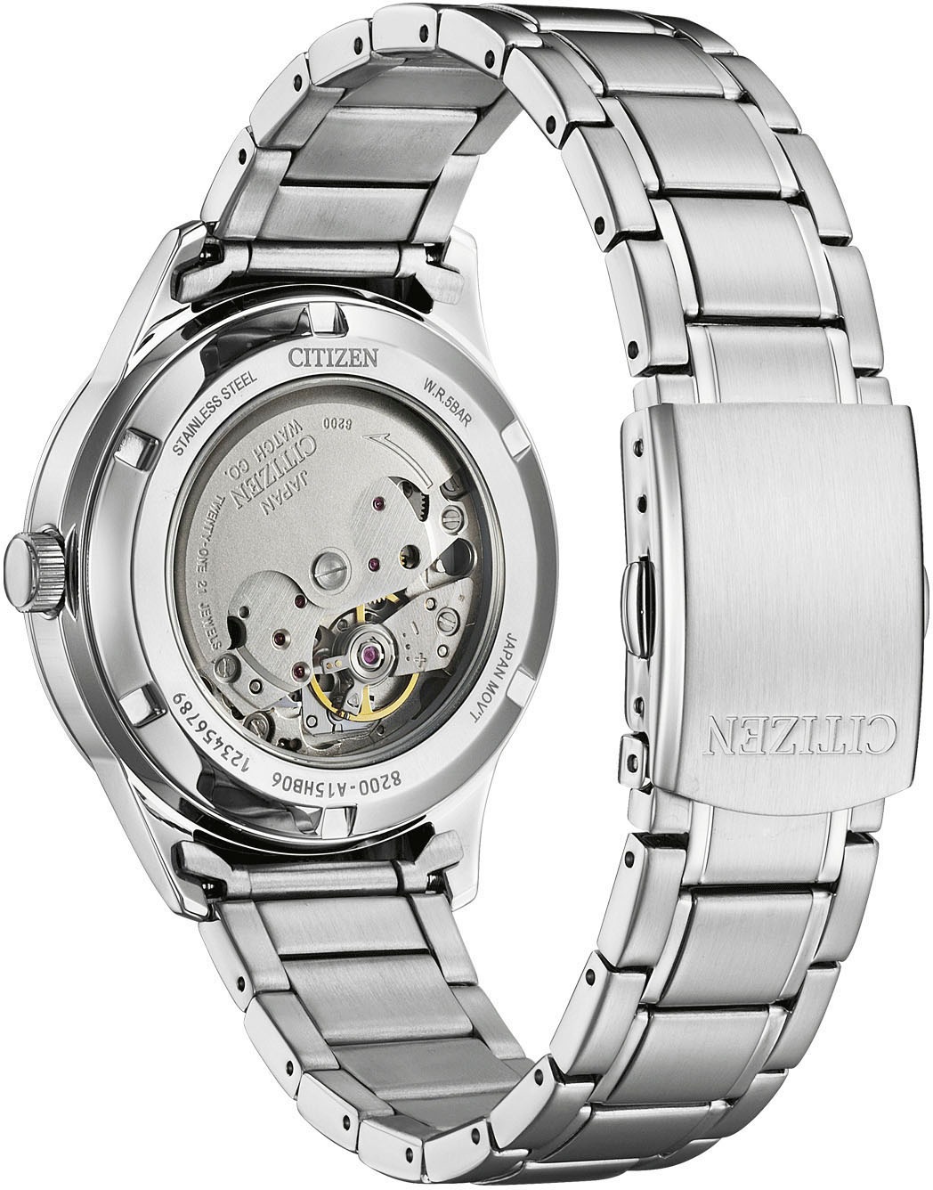Citizen Automatikuhr, Armbanduhr, Herrenuhr, Mechanische Uhr, Edelstahlarmband, analog, Tag