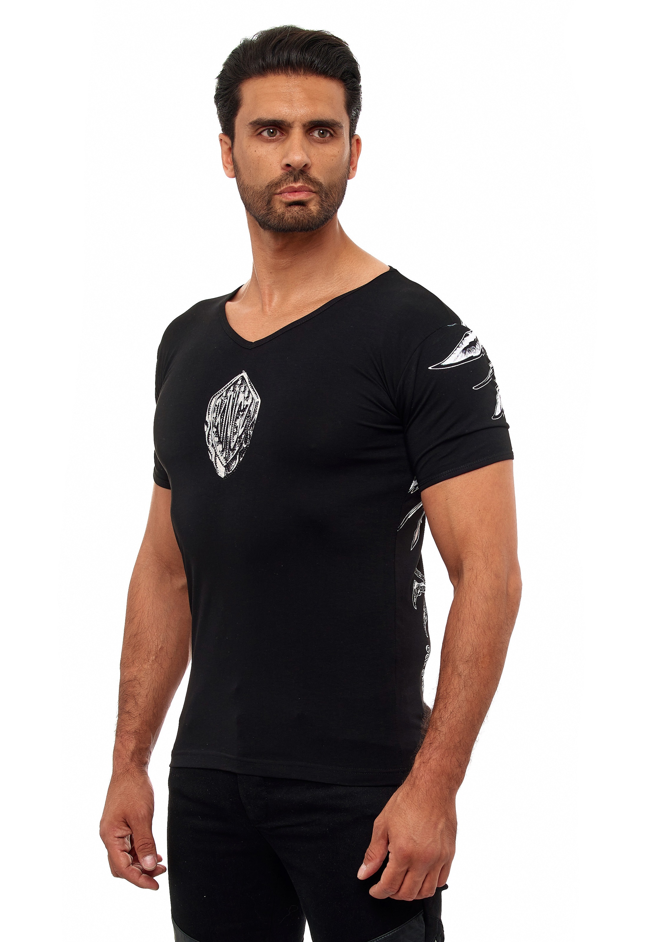 KINGZ T-Shirt, mit ausgefallenem Adler-Print
