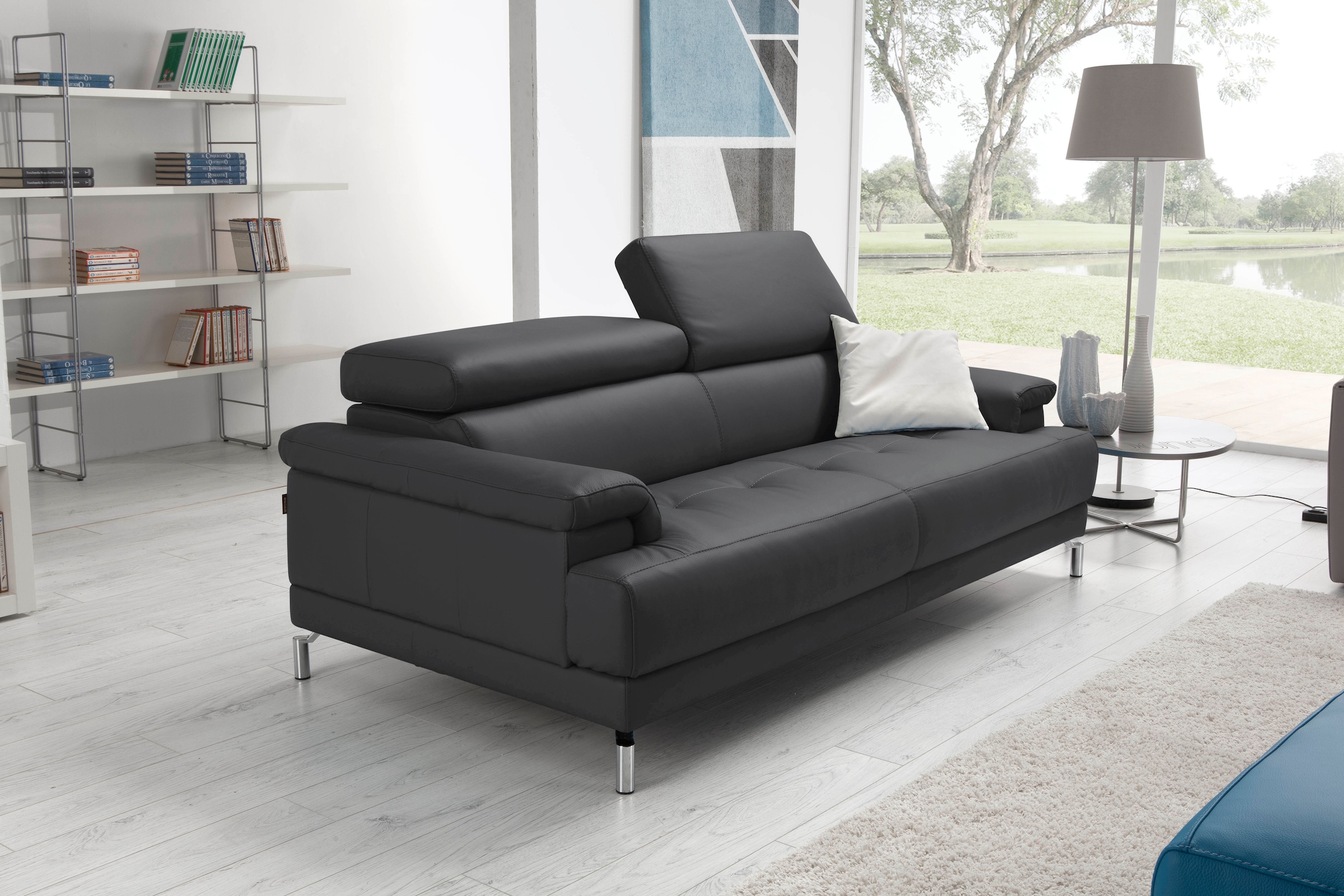 Egoitaliano 2,5-Sitzer "Soul, Design und Sitzkomfort auf hohem Niveau, tolle Details" inkl. Kopfteilverstellung für noch mehr Komfort, Designfuß