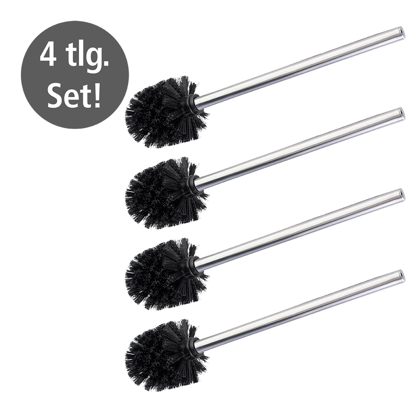 WENKO WC-Reinigungsbürste Set 4 Stk. aus Edelstahl | Kunststoff