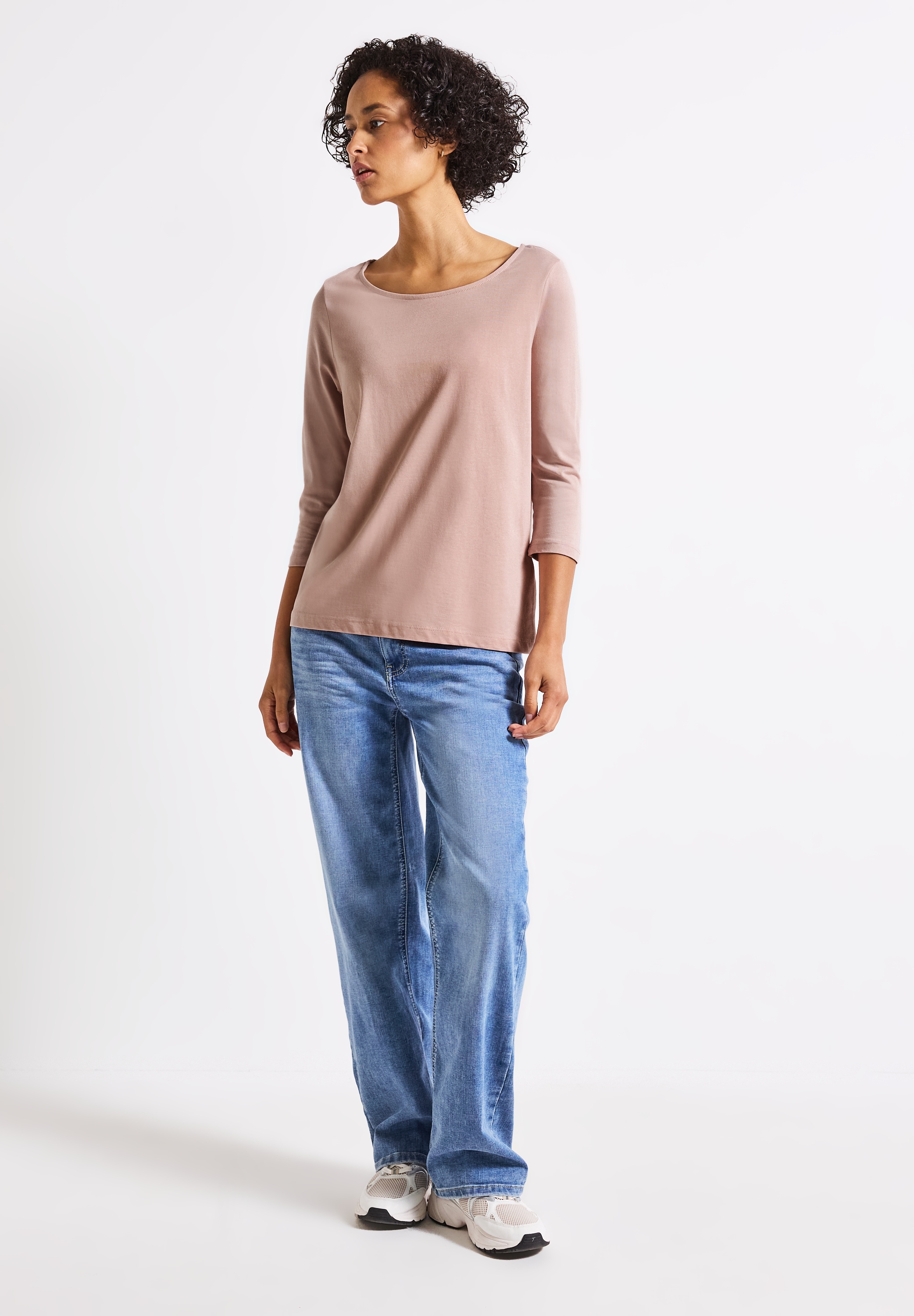 STREET ONE Langarmshirt, aus Baumwolle mit Stretchante