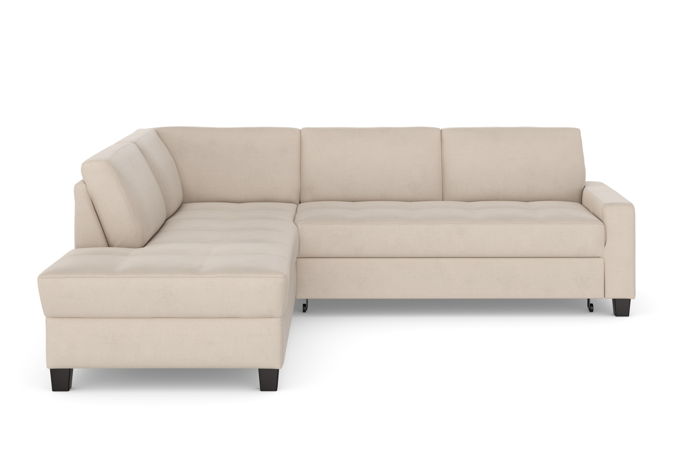 DOMO collection Ecksofa »Florentina zeitlos und elegant, Sitznähte als Designelement, L-Form«, wahlweise mit Bettfunktion, mit Kontrastnaht, Komfortsitzhöhe 47cm