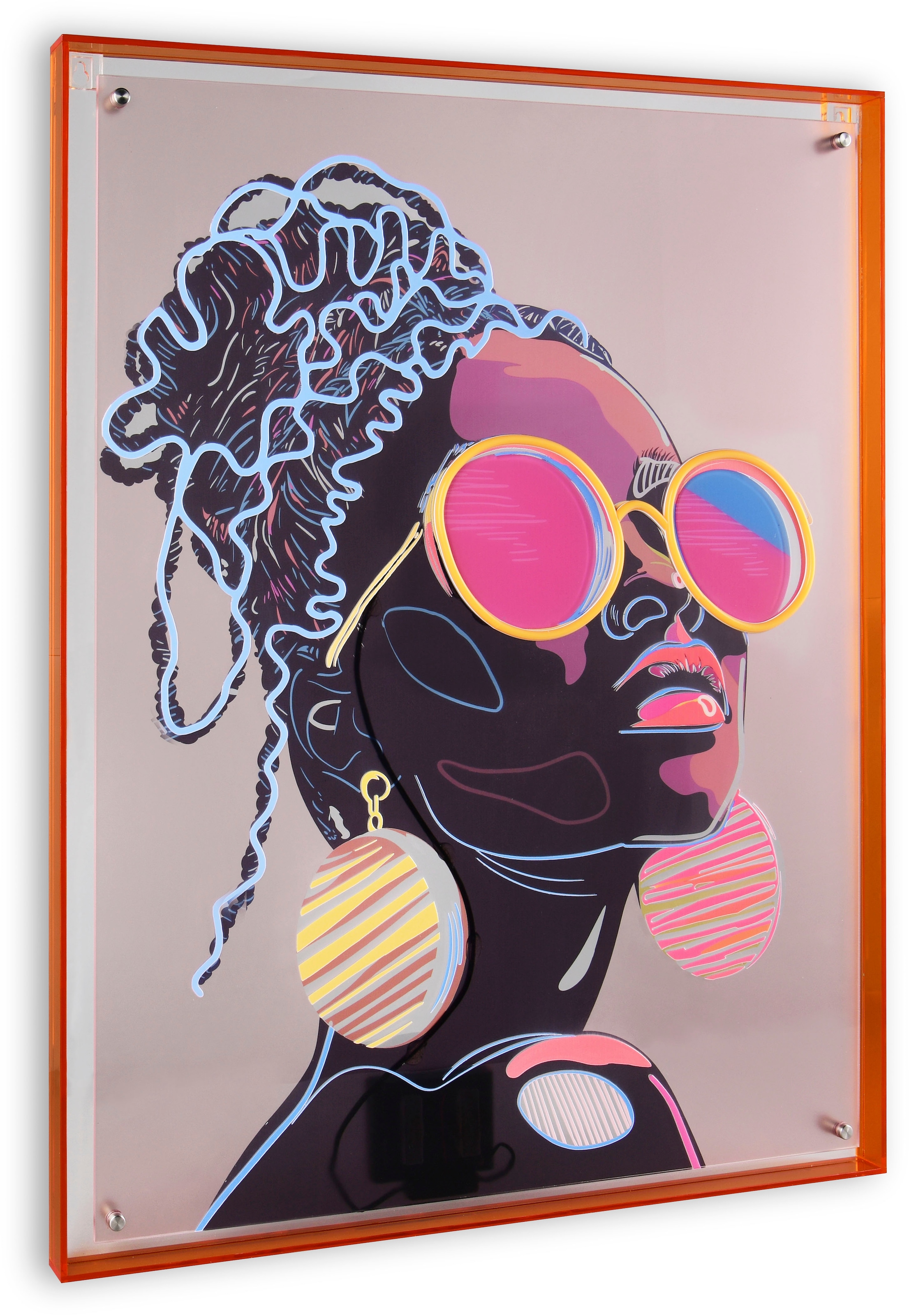 MIRRORS AND MORE Acrylglasbild »AMIRA« 1 Stk. tlg. Kunstwerk mit LED-Funktion