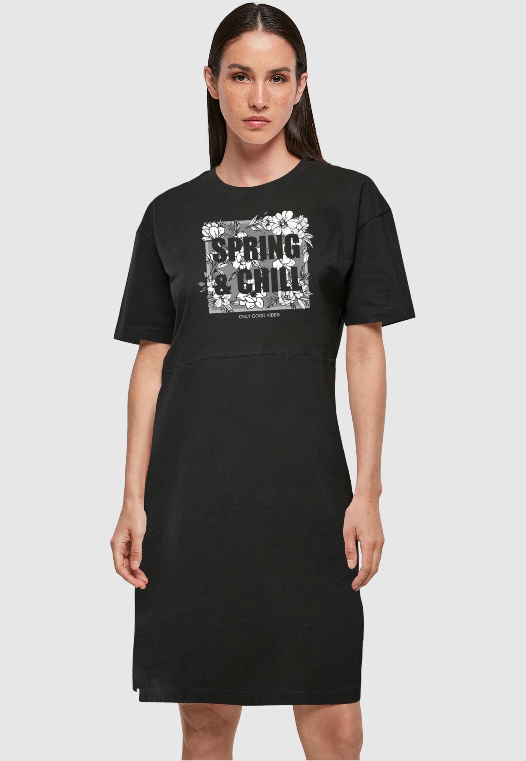 Merchcode Shirtkleid »Merchcode Damen Ladies Spring And Chill Oversized Slit Tee Dress«, (1 tlg.)