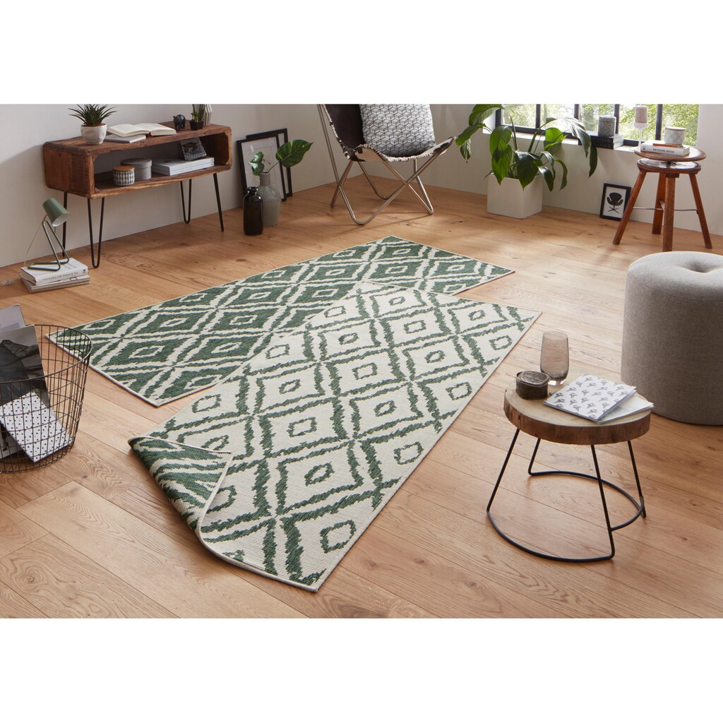 NORTHRUGS Läufer »Rio«, rechteckig, Rauten Design, Robust, Pflegeleicht, Flachgewebe, Wendbar