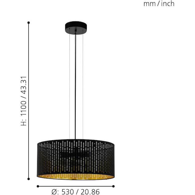 EGLO BAUR Hängeleuchte | 3 Pendellampe Pendelleuchte, »VARILLAS«, flammig-flammig,