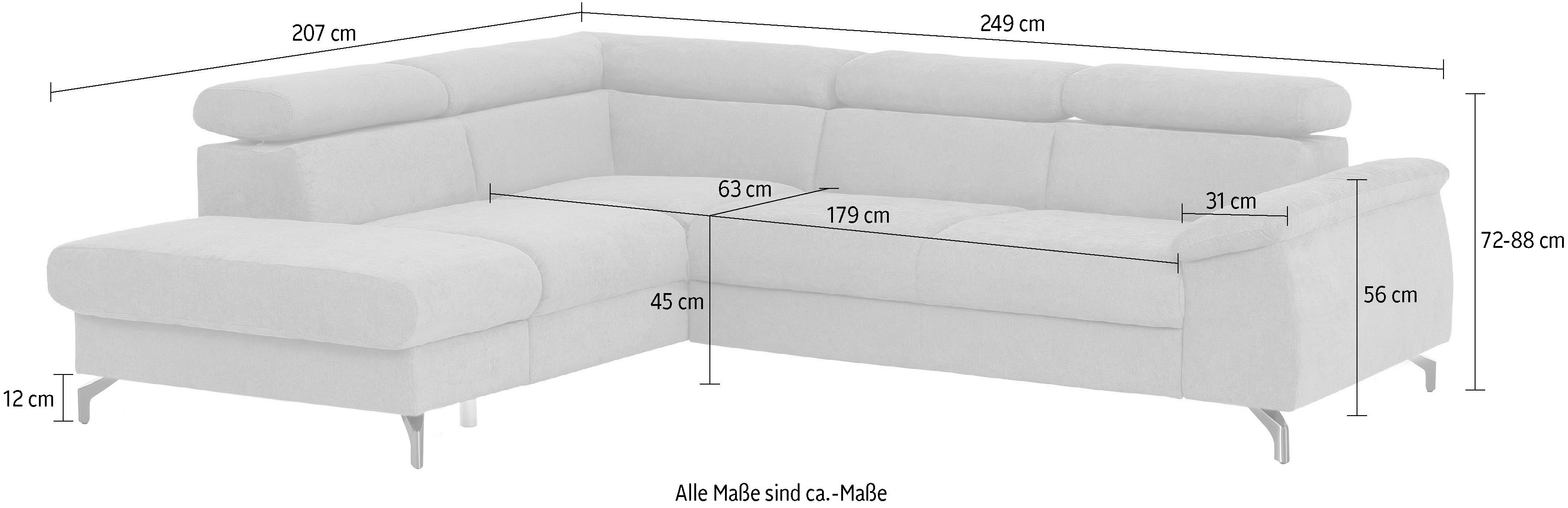 Thumbnail - COTTA Ecksofa "Komaris L-Form", mit Kopfteilverstellung, wahlweise mit Bettfunktion & Bettkasten
