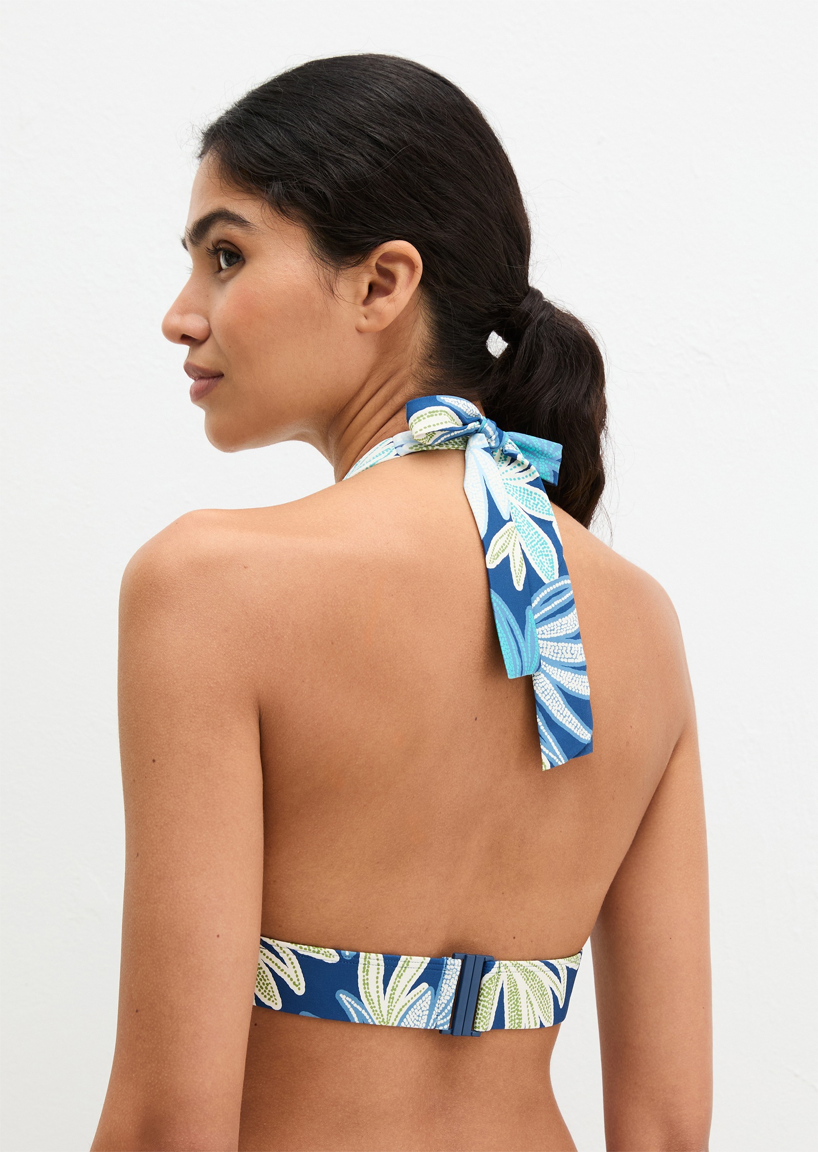 Bandeau-Bikini-Top MARC O'POLO "Bohemian Leaf AOP", Damen, Gr. L, N-Gr, multi colour print, Obermaterial: 84% Polyamid, 16% Elasthan, Bikini-Oberteile 3