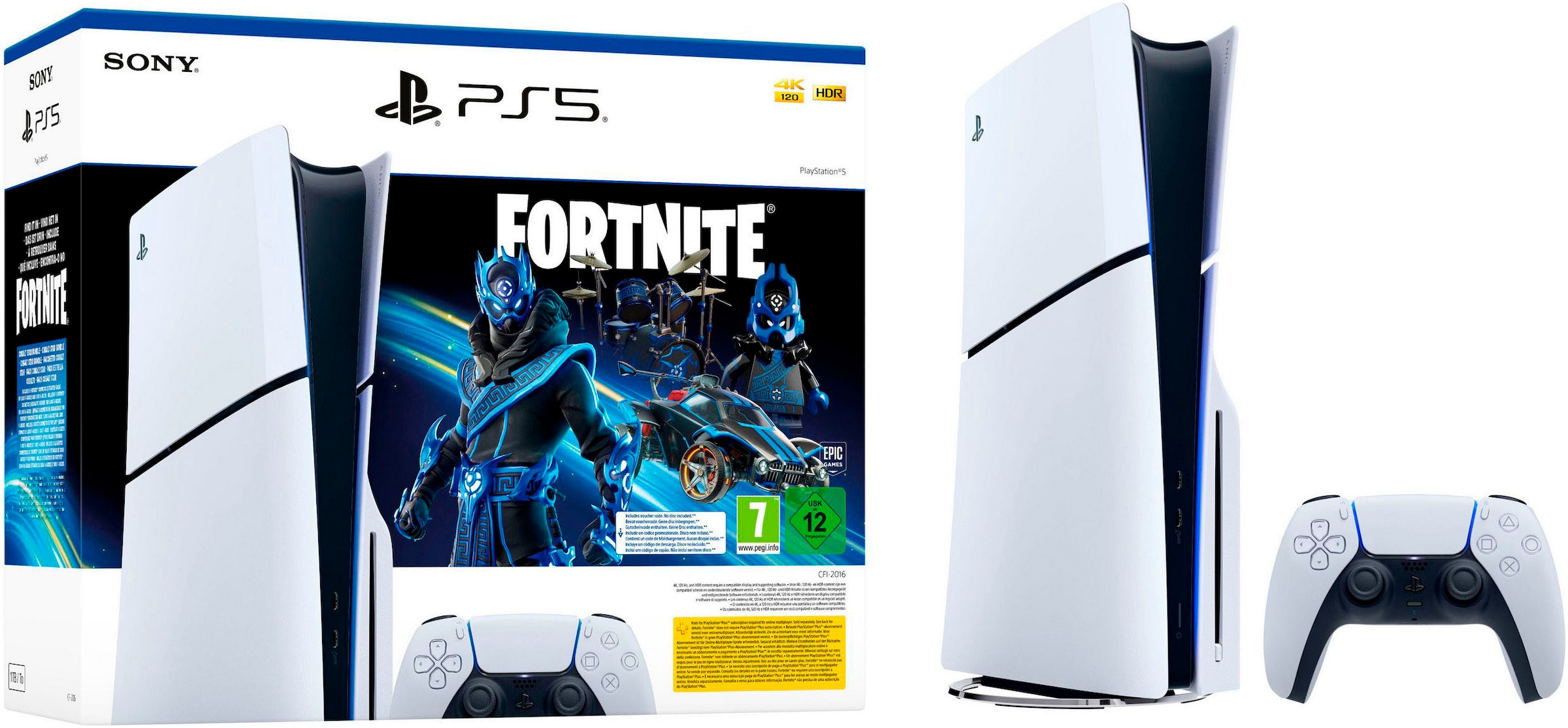 PlayStation 5 Konsolen-Set »PS5 (Slim) Fortnite Cobalt Star + Gran Turismo 7«