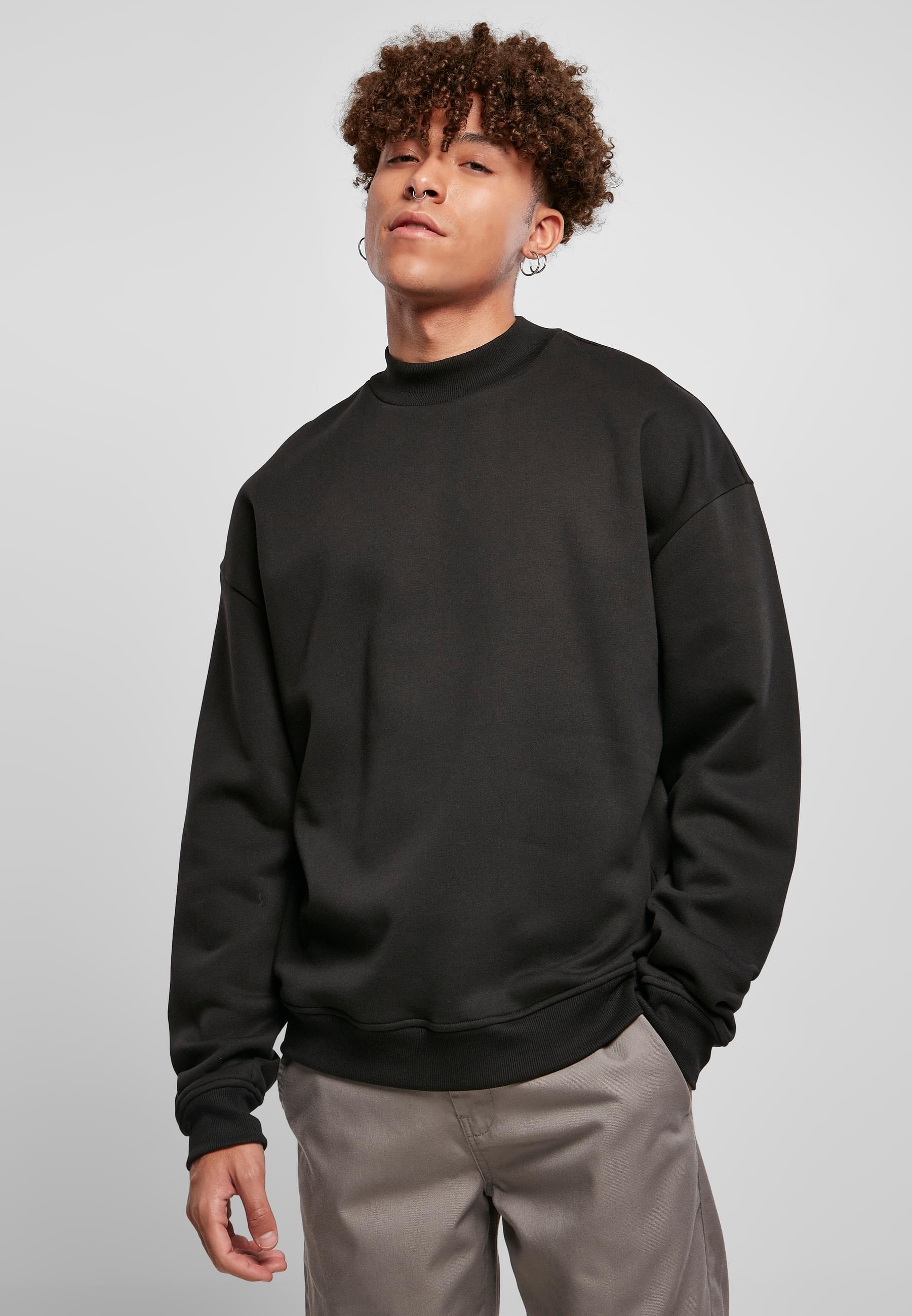 URBAN CLASSICS Rundhalspullover »Urban Classics Herren Mock Neck Crew«, (1 tlg.)