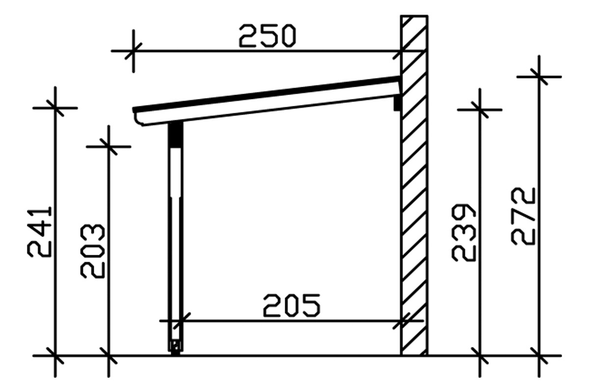 Skanholz Terrassendach »Ravenna«, 541 cm Breite, verschiedene Tiefen